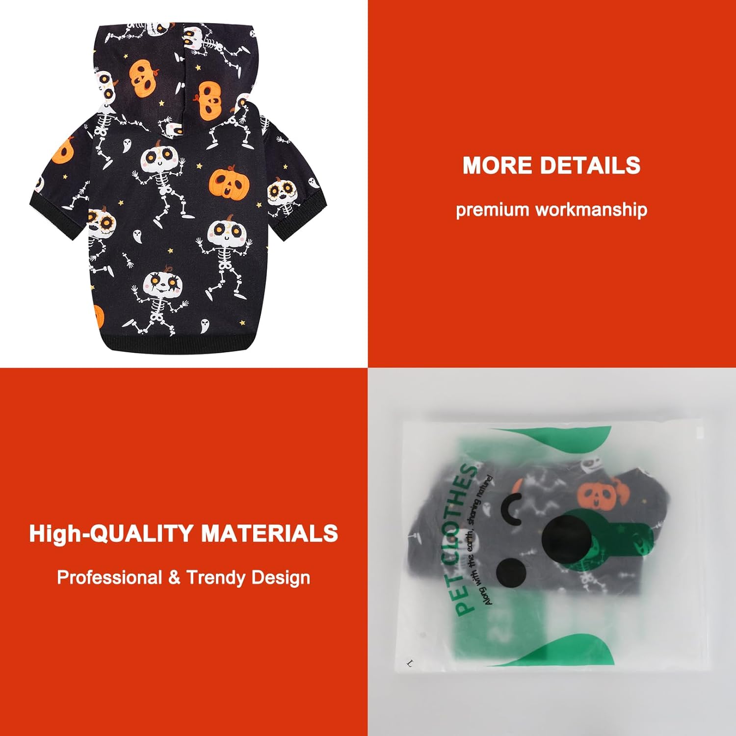 Sudaderas con capucha de Halloween para perros pequeños sudadera para cachorros, fantasmas, murciélagos, disfraz de calabaza cálida de invierno,