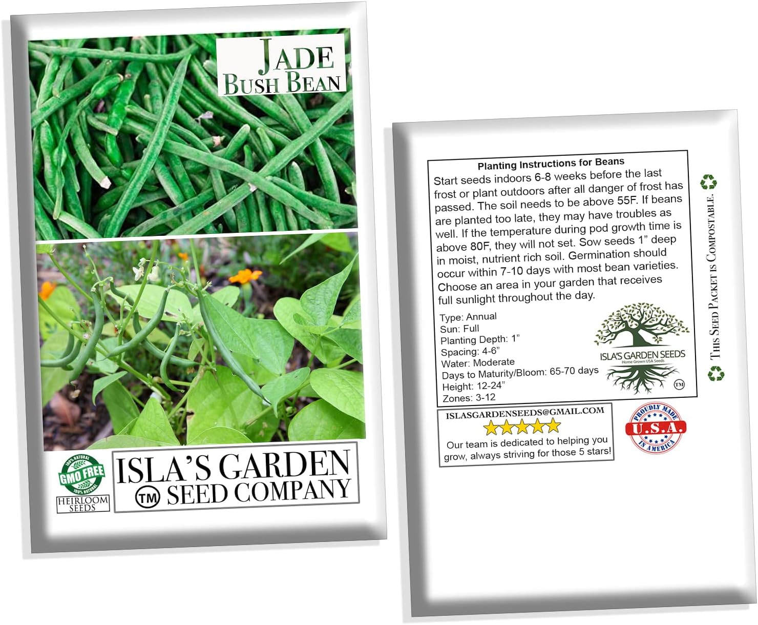 Semillas de frijol de jade para plantar, más de 50 semillas de reliquia por paquete, semillas de jardín de Isla (semillas de jardín de Isla),