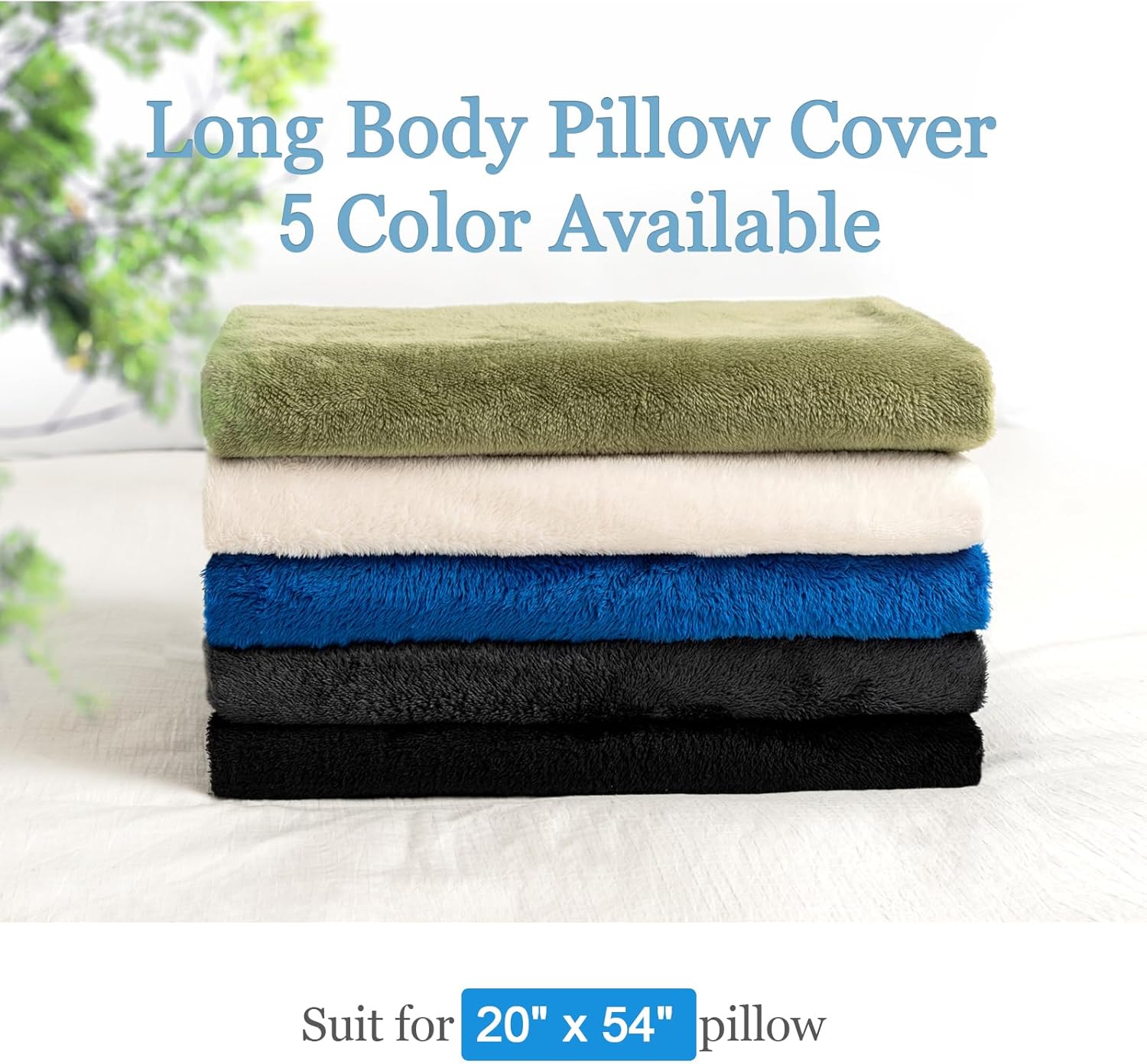 Almohadas de cuerpo negro Sherpa para adultos, funda de almohada corporal ultra suave con cierre de sobre, funda de almohada corporal mullida de 21