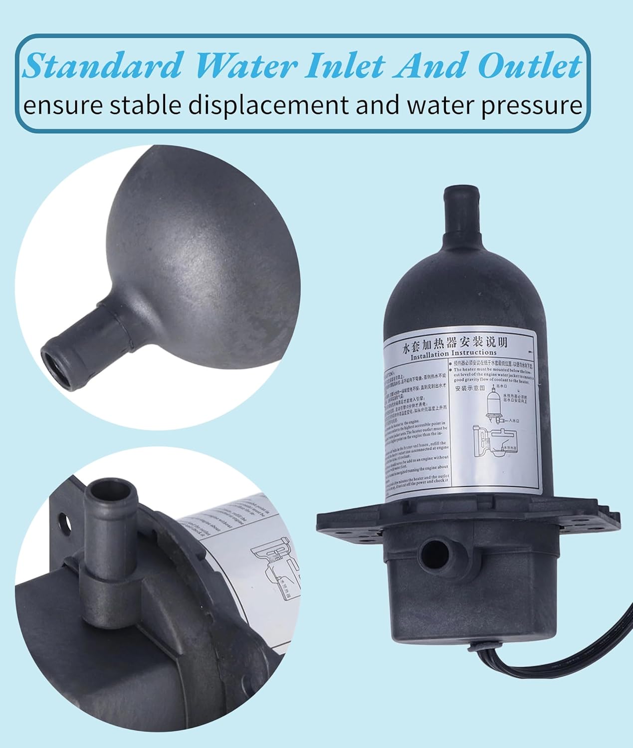 Calentador de motor, generador de circulación automática refrigerante precalentador con termostato, aleación de aluminio de 120 V, 500 W, 0-2.5 L de