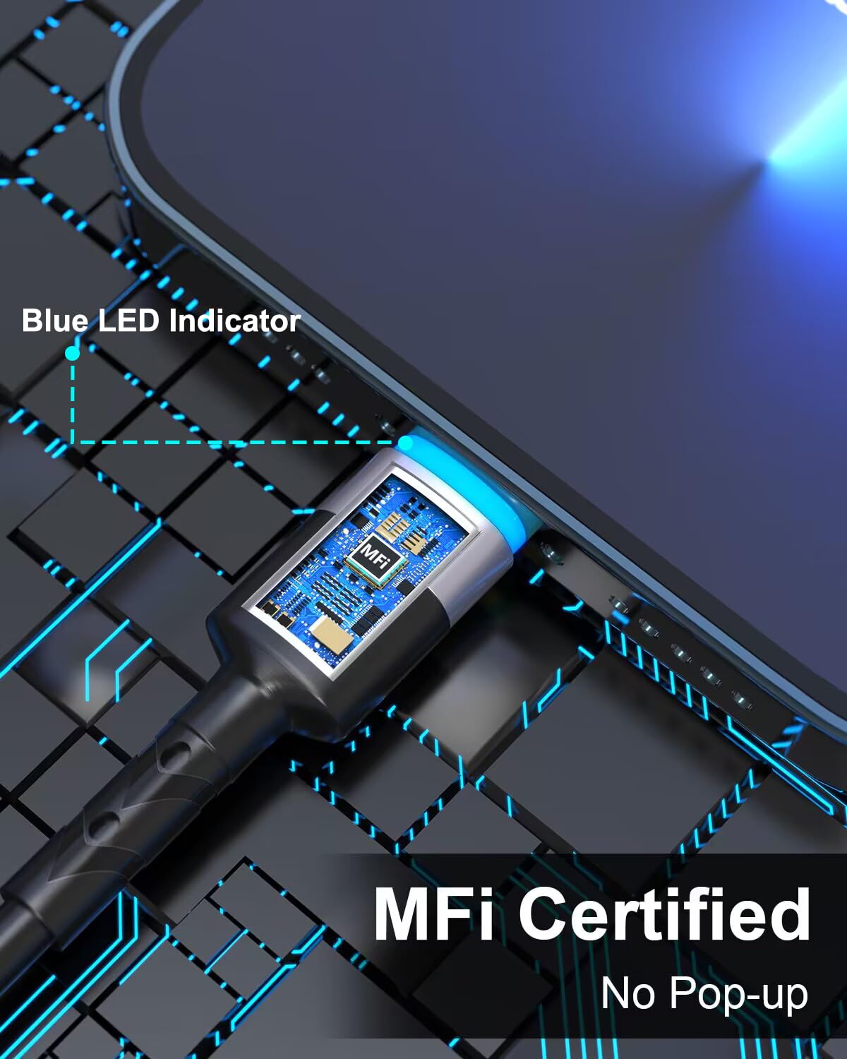 Cable Lightning en espiral, 2 unidades, 3 pies, cable iPhone para automóvil, Apple CarPlay certificado MFi, carga corta USB a Lightning compatible