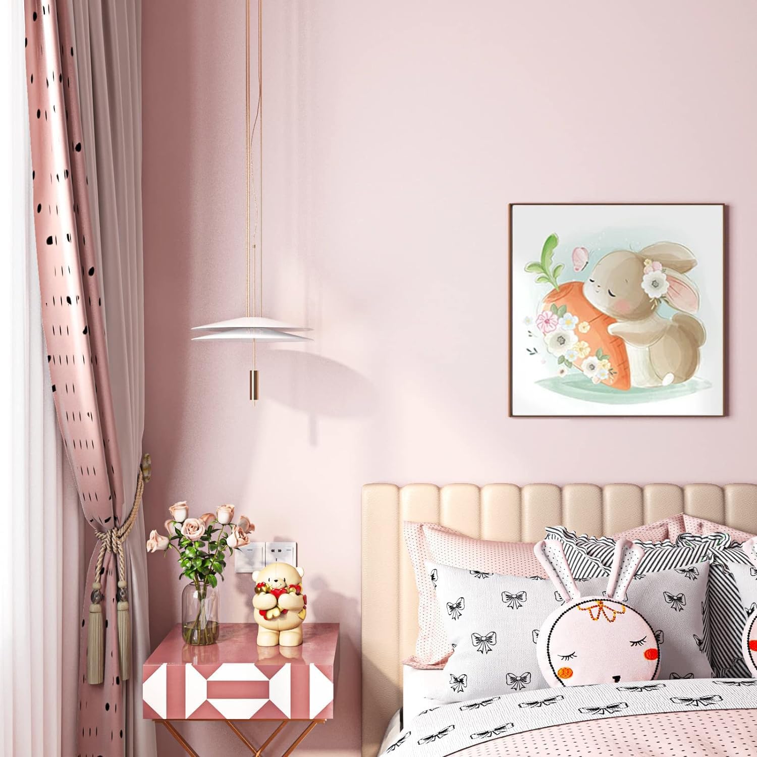 Livelynine Papel tapiz rosa pastel para dormitorio, habitación de niñas, niños y mujeres, papel adhesivo rosa mate para armarios, escritorio, papel
