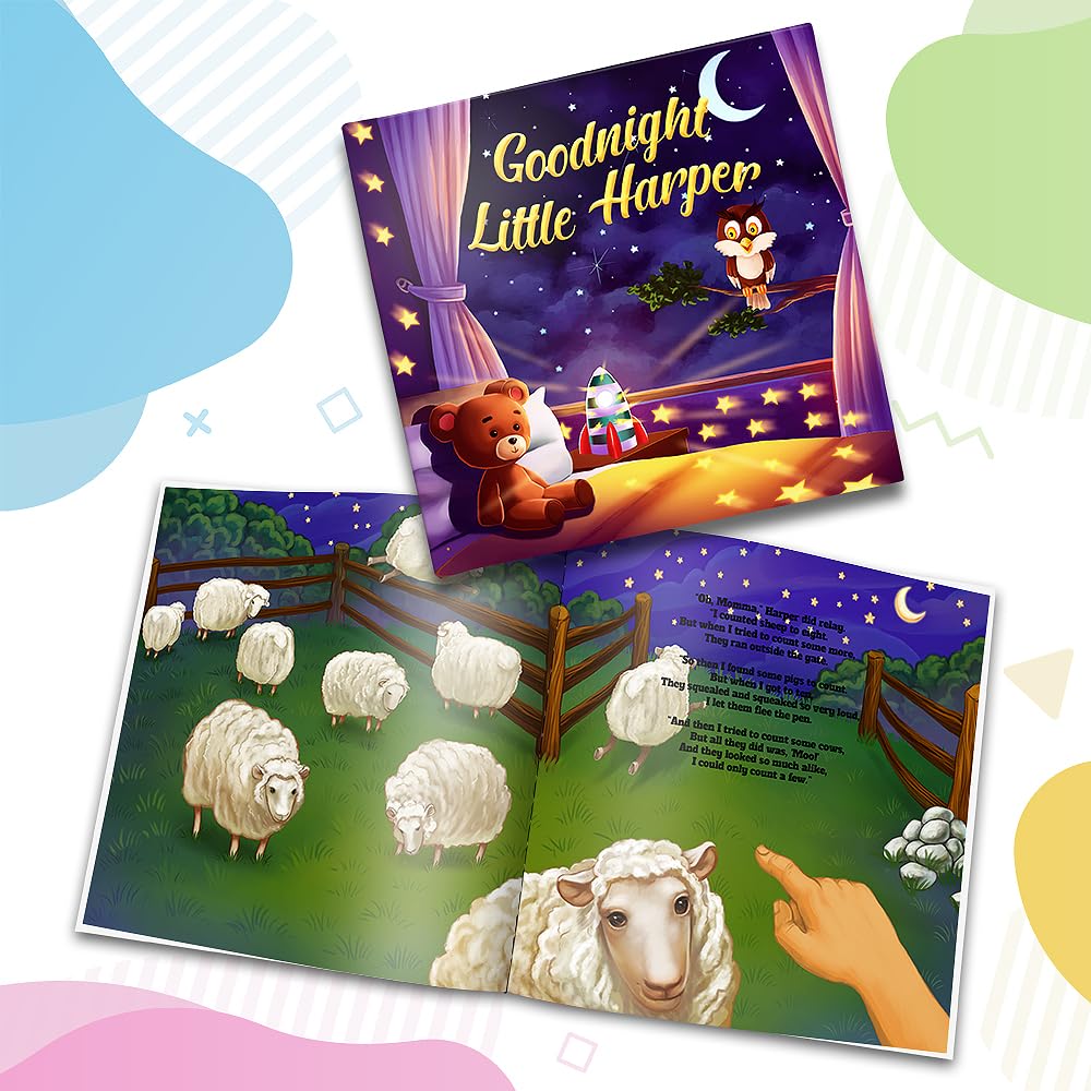 Libro de cuentos personalizado de Dinkleboo – “Goodnight” – para niños de 0 a 8 años de edad – Guarda a tu bebé, niño pequeño o niño pequeño para