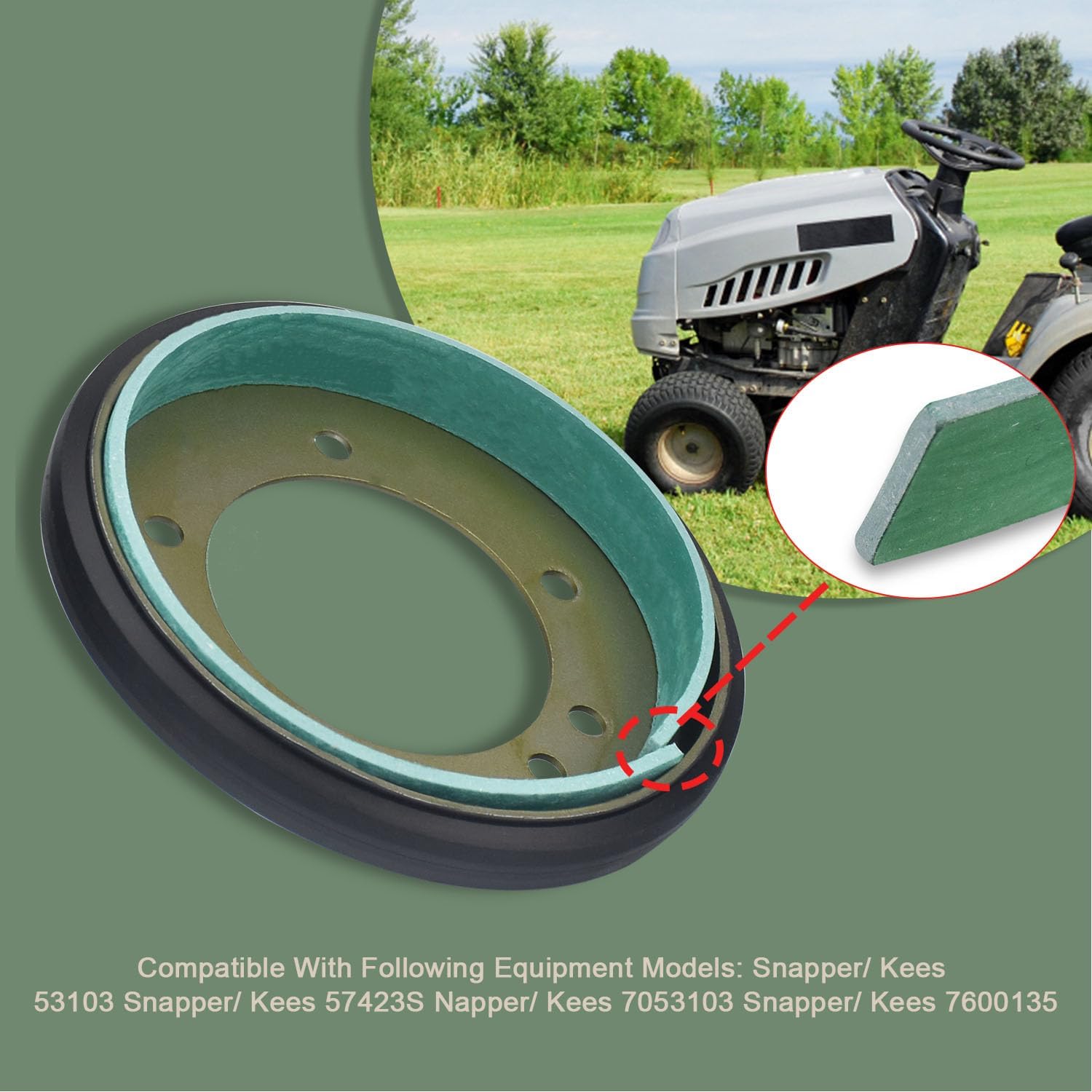 EZYPAK 5-3103 Drive Disc with Liner Compatible with Snapper 7600135YP 5-7337 5-7423 7053103 76-014 7600135 Lawn Mowers
