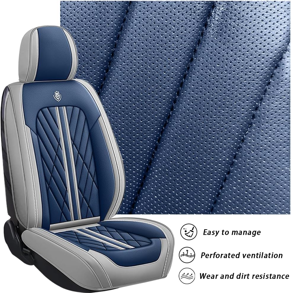 GKreeyen Funda de asiento de automóvil para Dodge Challenger 2008-2023, 2 asientos, de piel napa, impermeable, antideslizante, compatible con bolsa