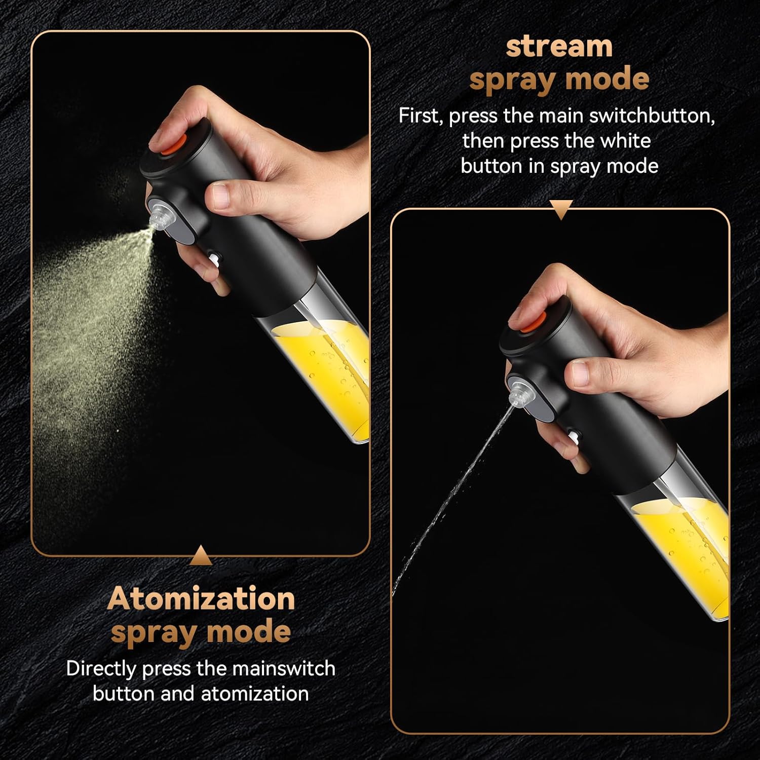MISSOLO Pulverizador de aceite para cocinar, pulverizador eléctrico de aceite de oliva, pulverizador de aceite de vidrio de 6.8 fl oz, rociador de