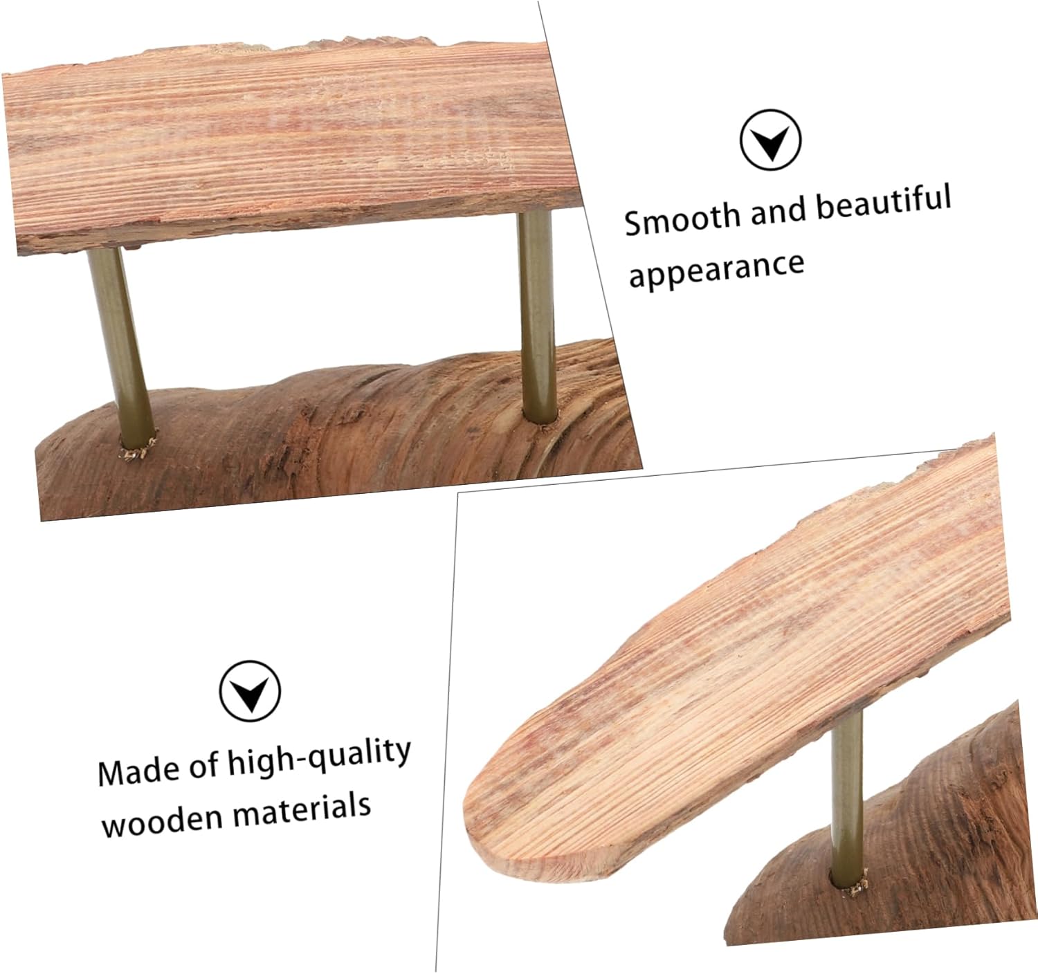 VOSAREA Woodsy Decor base de madera pie figura soporte de exhibición comedor mesa decoración adornos decorativo jarrón base china pastel rústico
