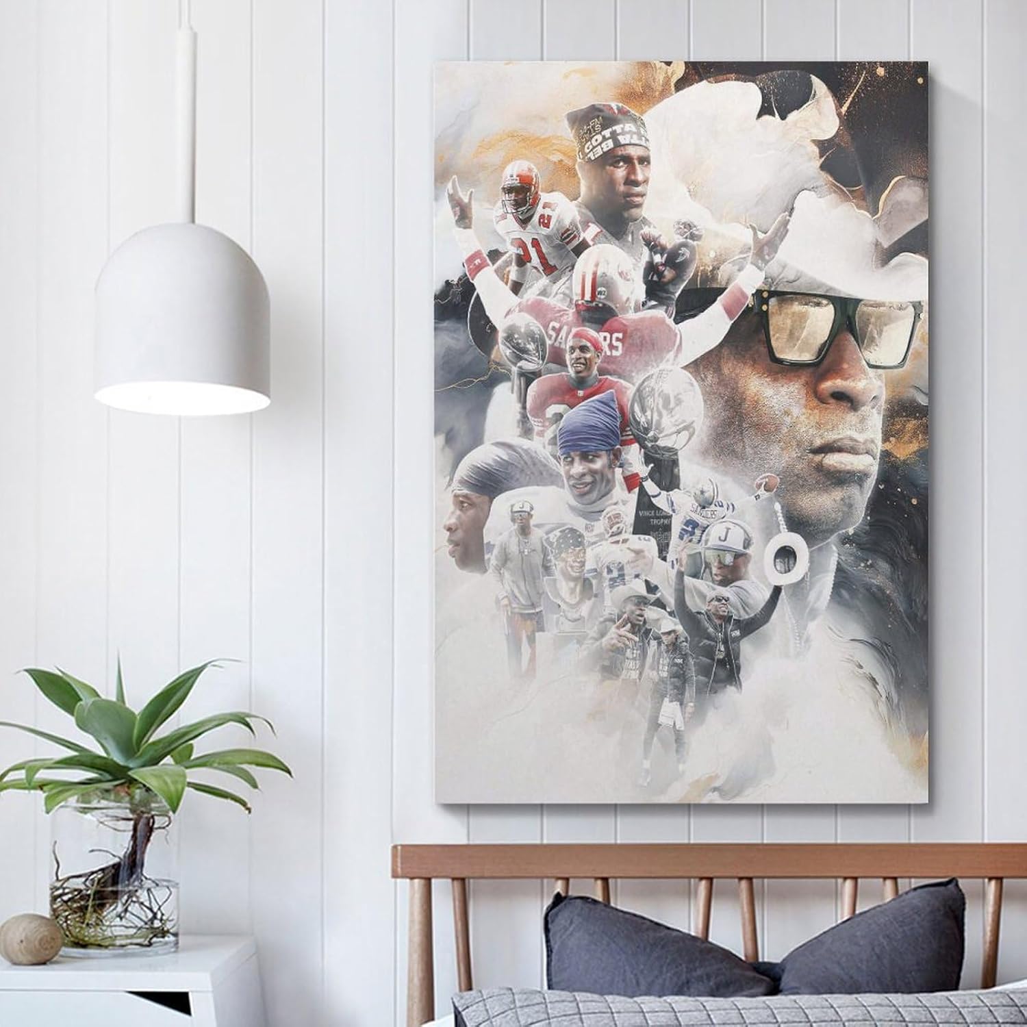 KLuein Deion Sanders – Póster artístico, pintura en lienzo, arte de pared, decoración moderna, 24 x 36 pulgadas (23.6 x 35.4 in)