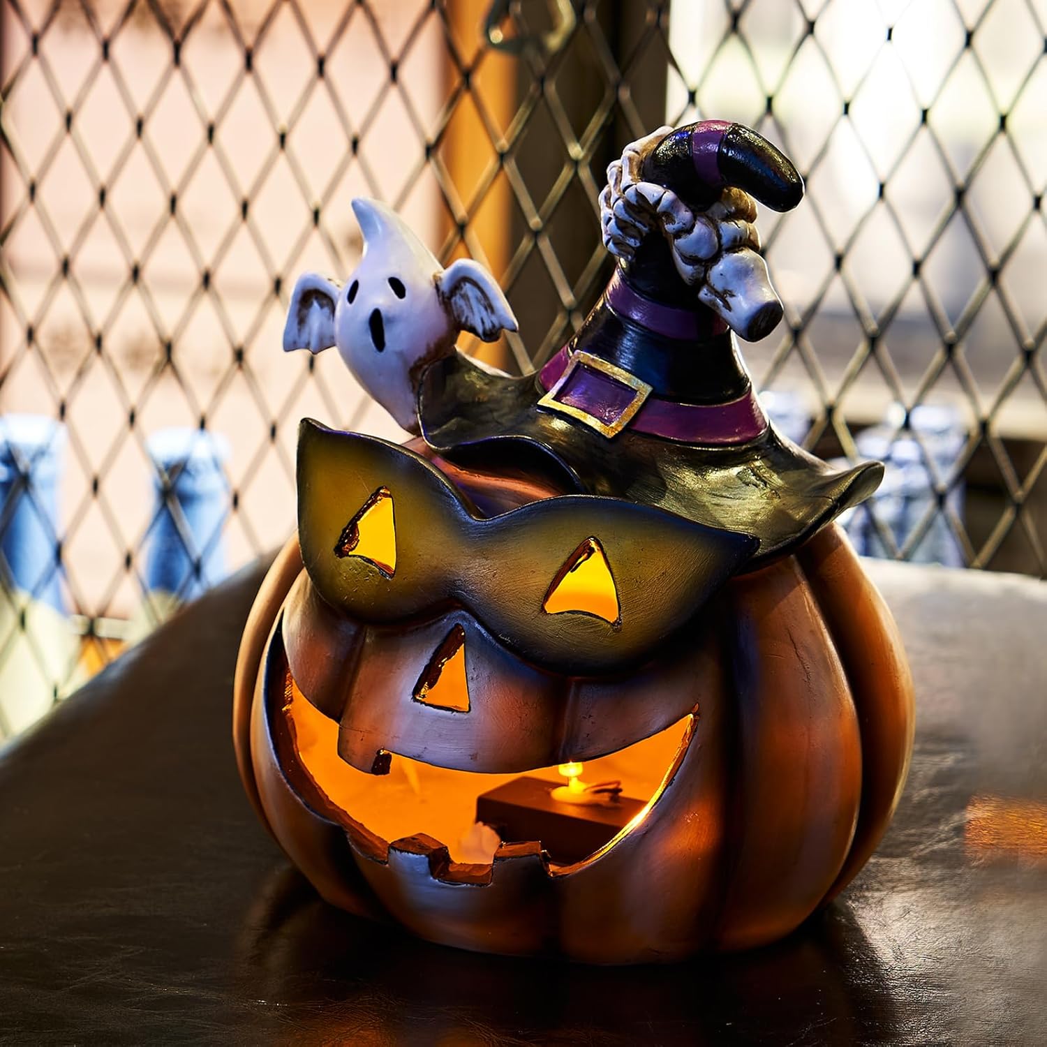 Decoraciones de Halloween  Decoración de luces de calabaza  Linterna decorativa para exteriores para el hogar, interior, exterior, Halloween,