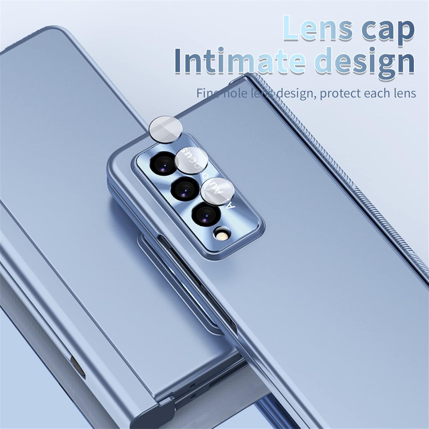 Funda para Samsung Galaxy Z Fold 4, Galaxy Z Fold 4 con protección magnética de bisagra, protección de cámara integrada y soporte para S Pen (azul)