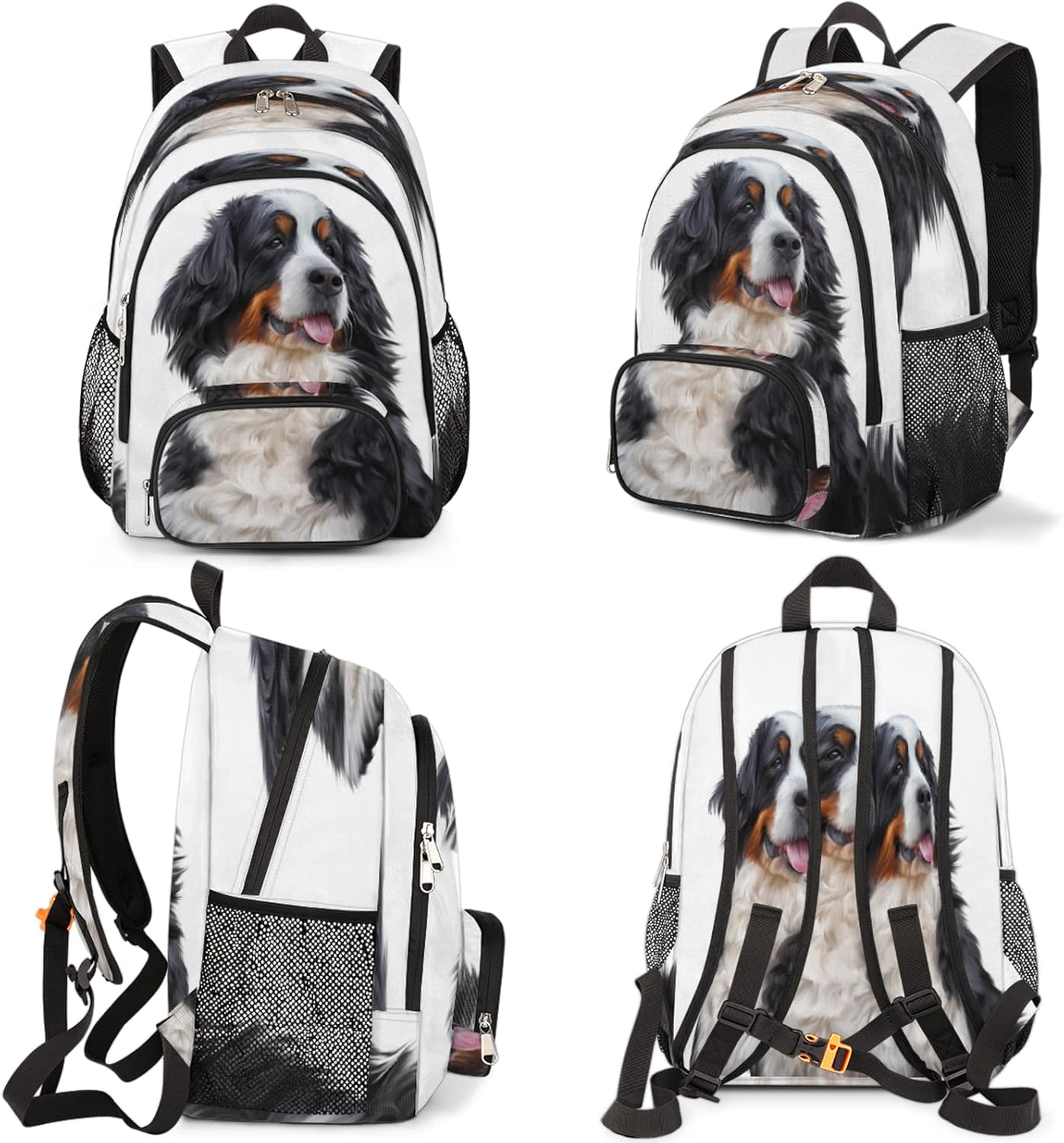 Linda mochila escolar para perros de montaña bernés, mochila escolar para adolescentes, niñas, niños, mochila escolar para computadora de hombro,