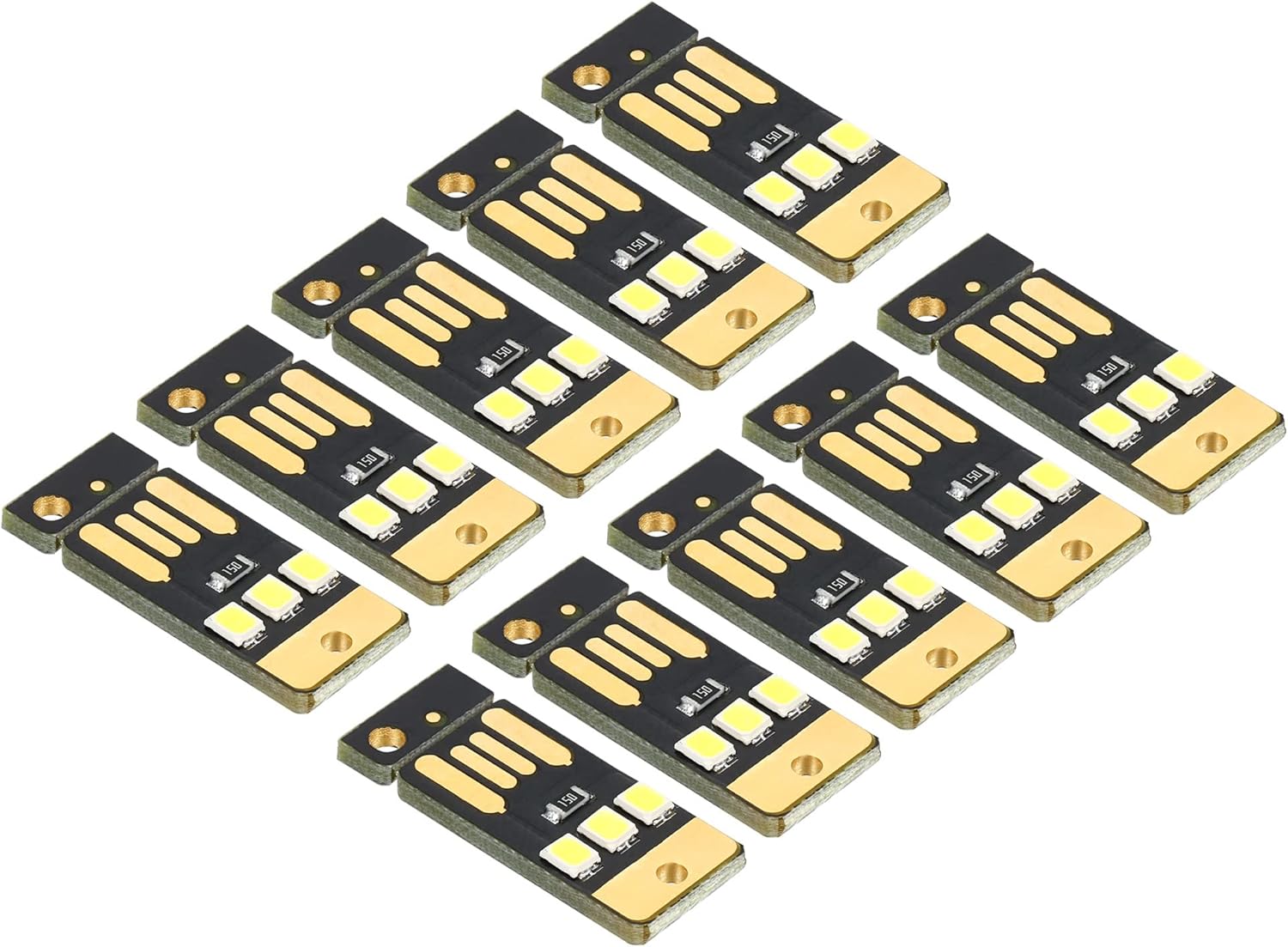 PATIKIL 6000-6500K Mini luz LED USB, paquete de 20 unidades de 0.5W luz nocturna portátil módulo de lámpara delgada para camping teclado portátil,