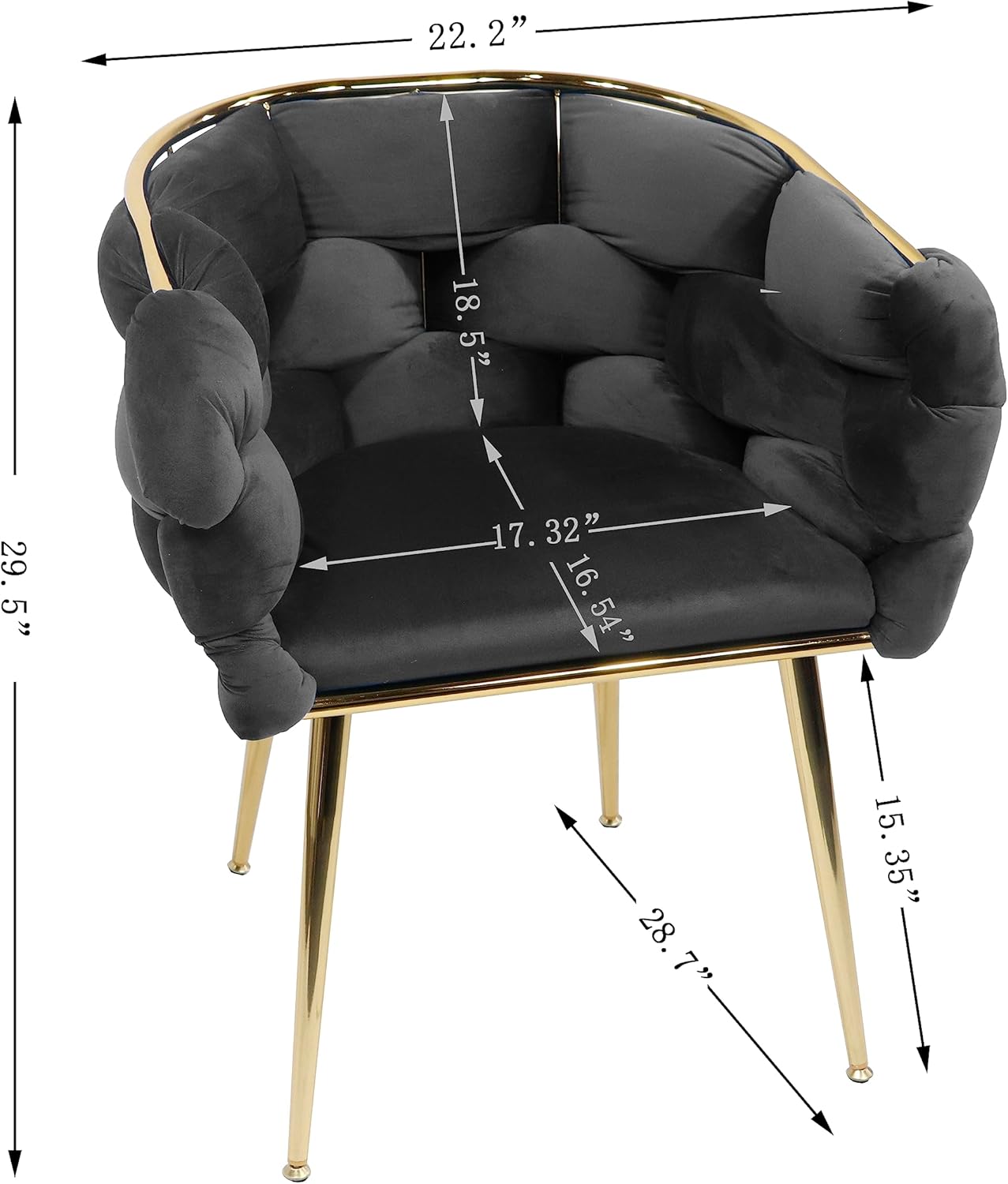INMOZATA Silla decorativa de terciopelo moderna para dormitorio, silla de comedor para sala de estar, sofá individual, decoración de muebles,