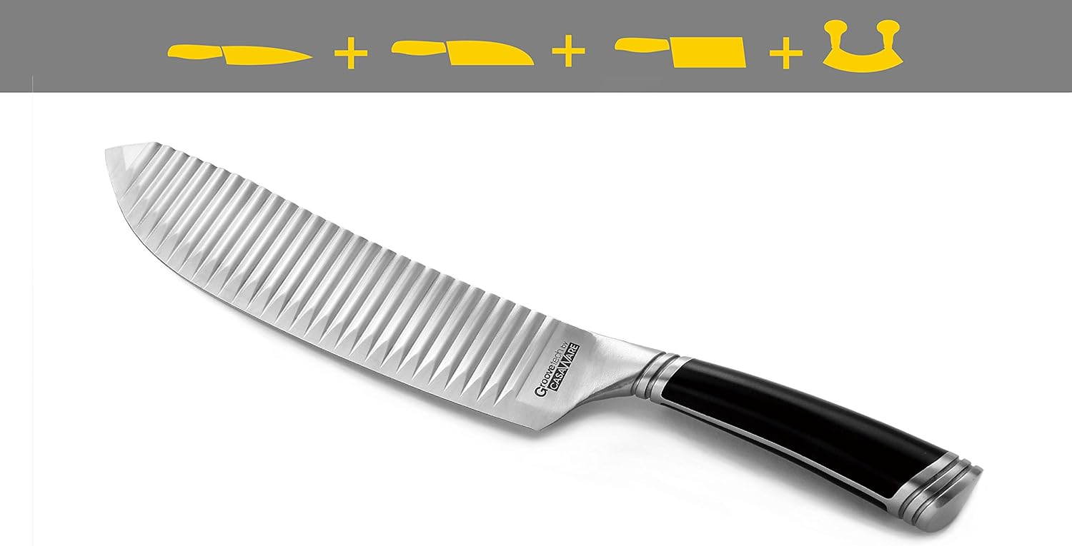 casaWare Groovetech – Juego de cuchillos de 2 piezas (chef de 6 pulgadas y cuchillo multiusos de 8 pulgadas)