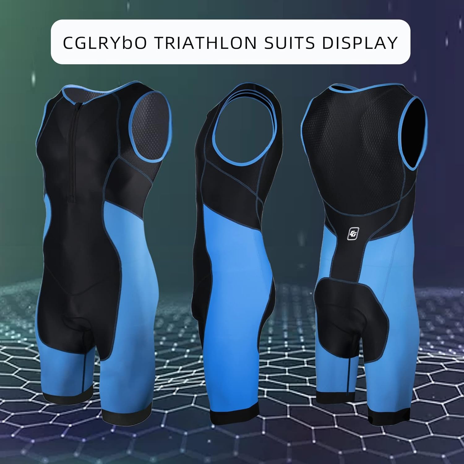 Trajes de triatlón para hombre, de una sola pieza, sin mangas, traje húmedo para correr, ciclismo, natación