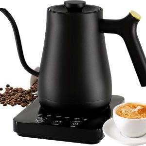 Hervidor eléctrico con 5 ajustes preestablecidos variables, hervidor de café de 1200 W para café y té, calentador de agua eléctrico de cuello de Hervidor eléctrico con 5 ajustes preestablecidos variables, hervidor de café de 1200 W para café y té, calentador de agua eléctrico de cuello de