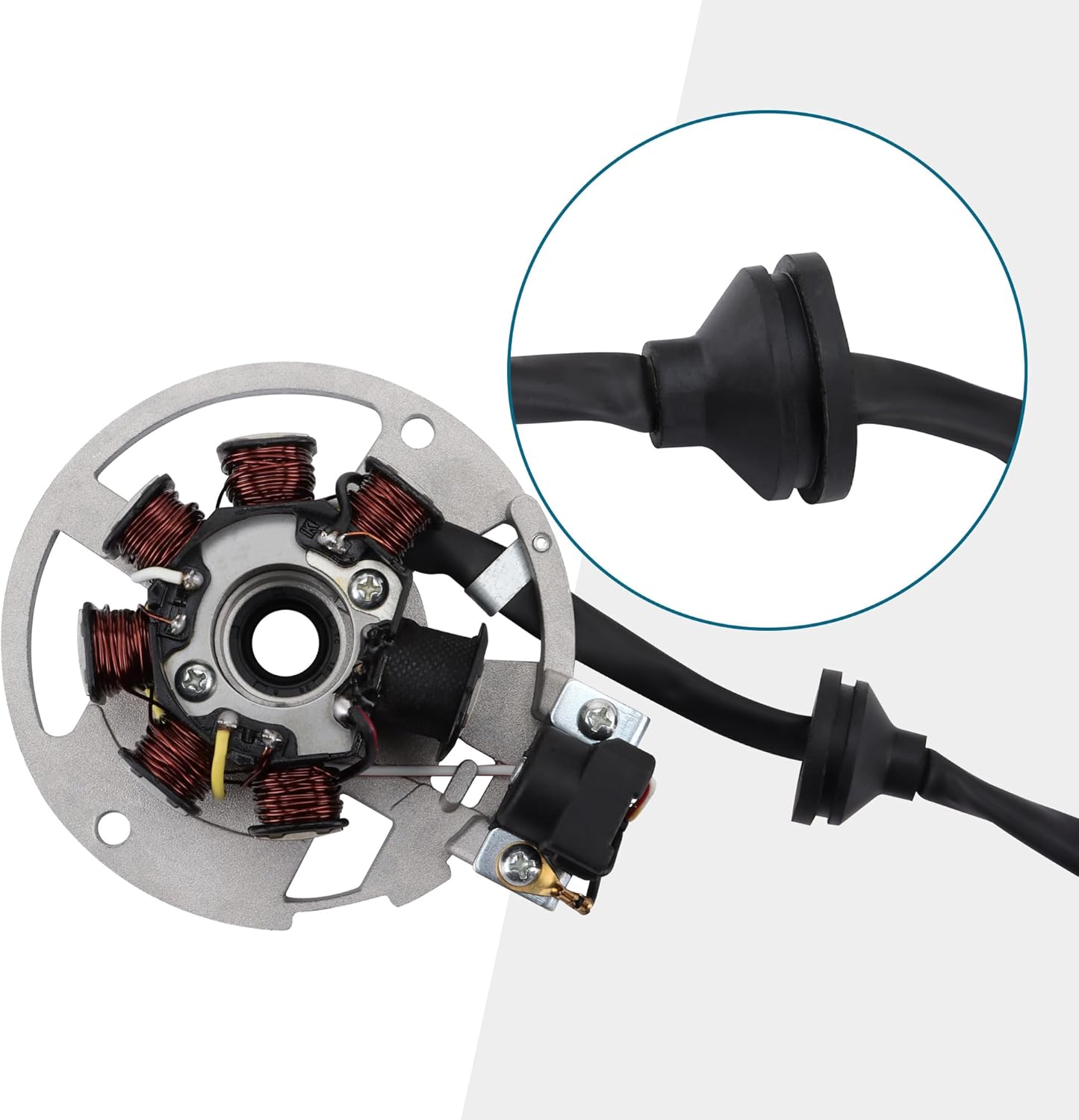 GOOFIT 5 alambres 7 bobinas de encendido magneto estator reemplazo para 2 tiempos AC JOG 50cc 90cc 2T 1E40QMB scooter chino ciclomotor piezas