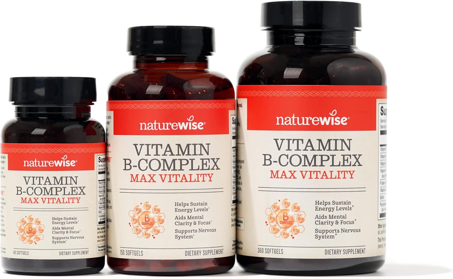 NatureWise Complejo de vitamina B para mujeres y hombres  con ácido fólico biotina B1 B2 B3 B6 B12  Apoya la energía celular y la claridad mental
