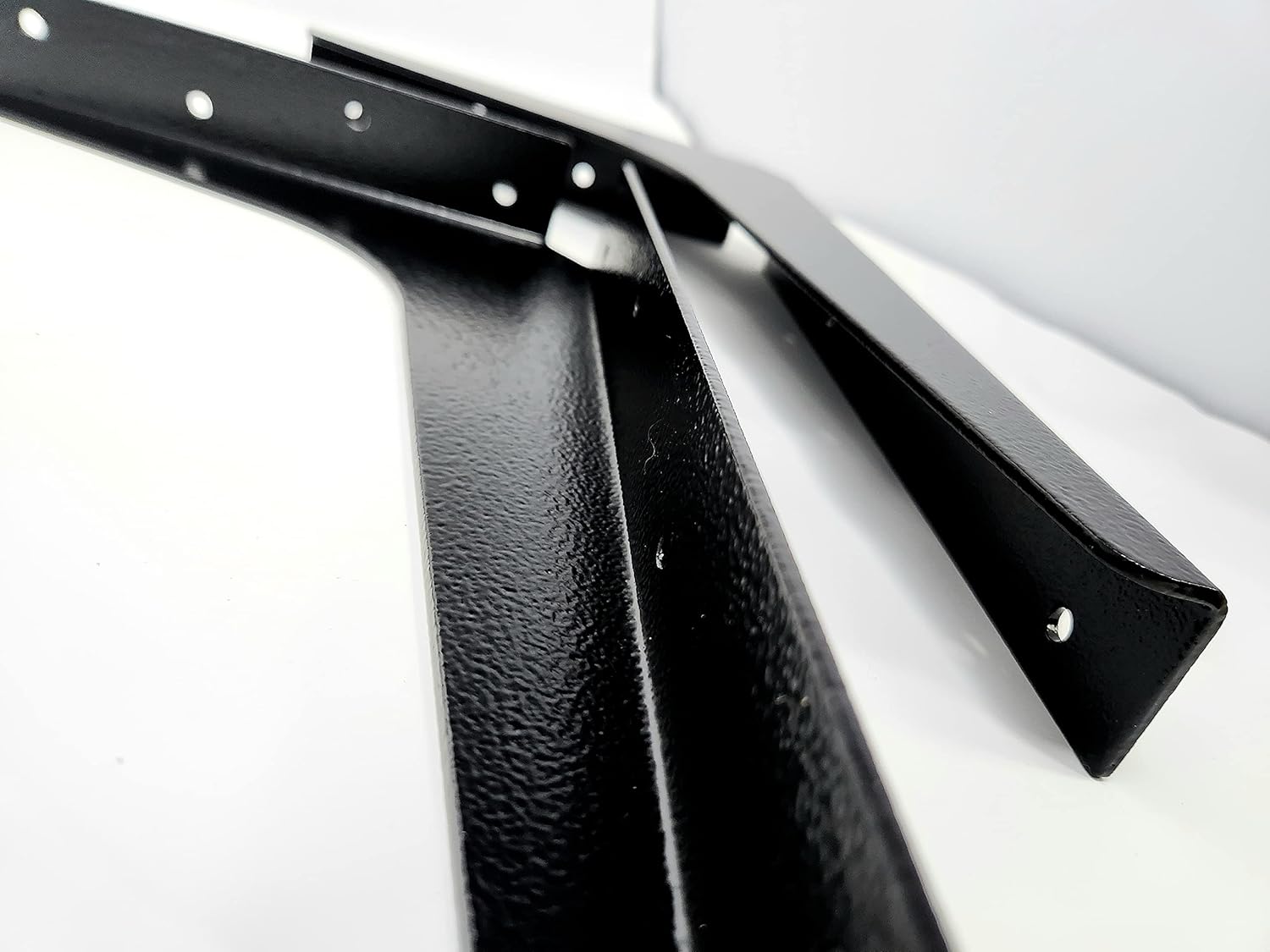 Un par de estaciones de trabajo Brackets reversible de alta resistencia, capacidad de carga por par (12 x 18 pulgadas, negro)