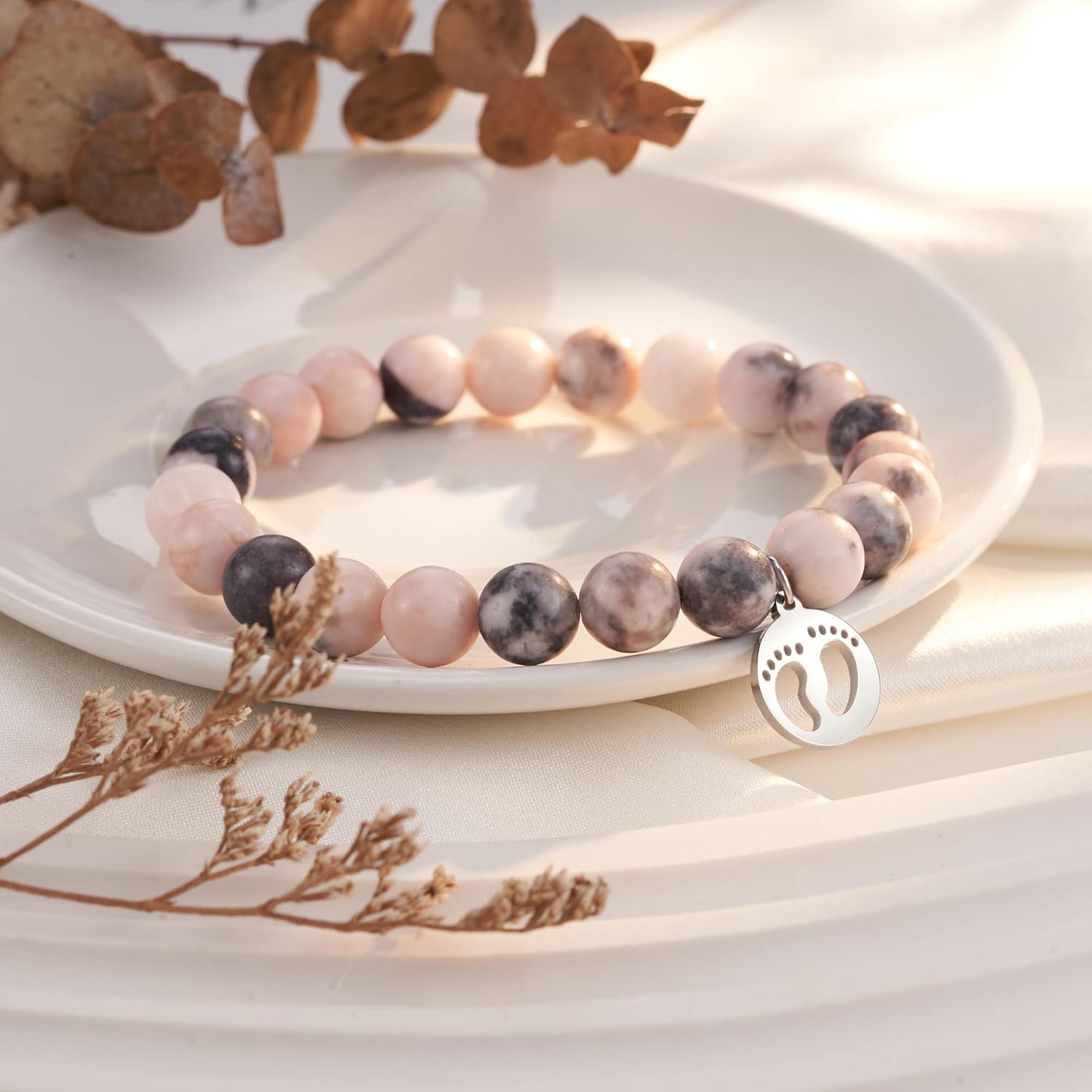 Regalos para padres nuevos para parejas, pulseras para mamá nueva y papá, Piedra, Sin gemas.