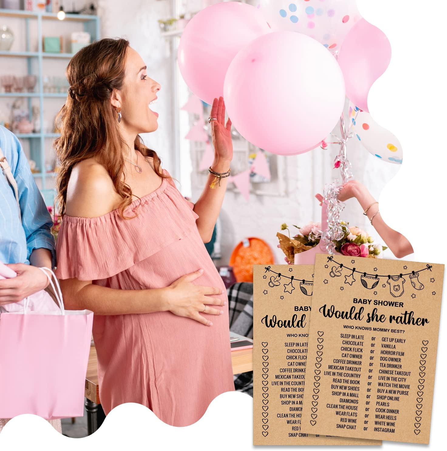 Misaidou Tarjetas de juego rústicas para despedida de soltera o despedida de soltera – 30 tarjetas de juego para baby showers