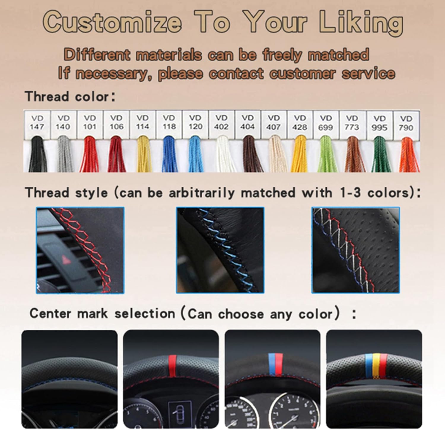 Steering Wheel Covers for Nissan X-Trail Teana Altima Qashqai Tiida Pulsar Navara, Custom Car Steering Wheel Cover