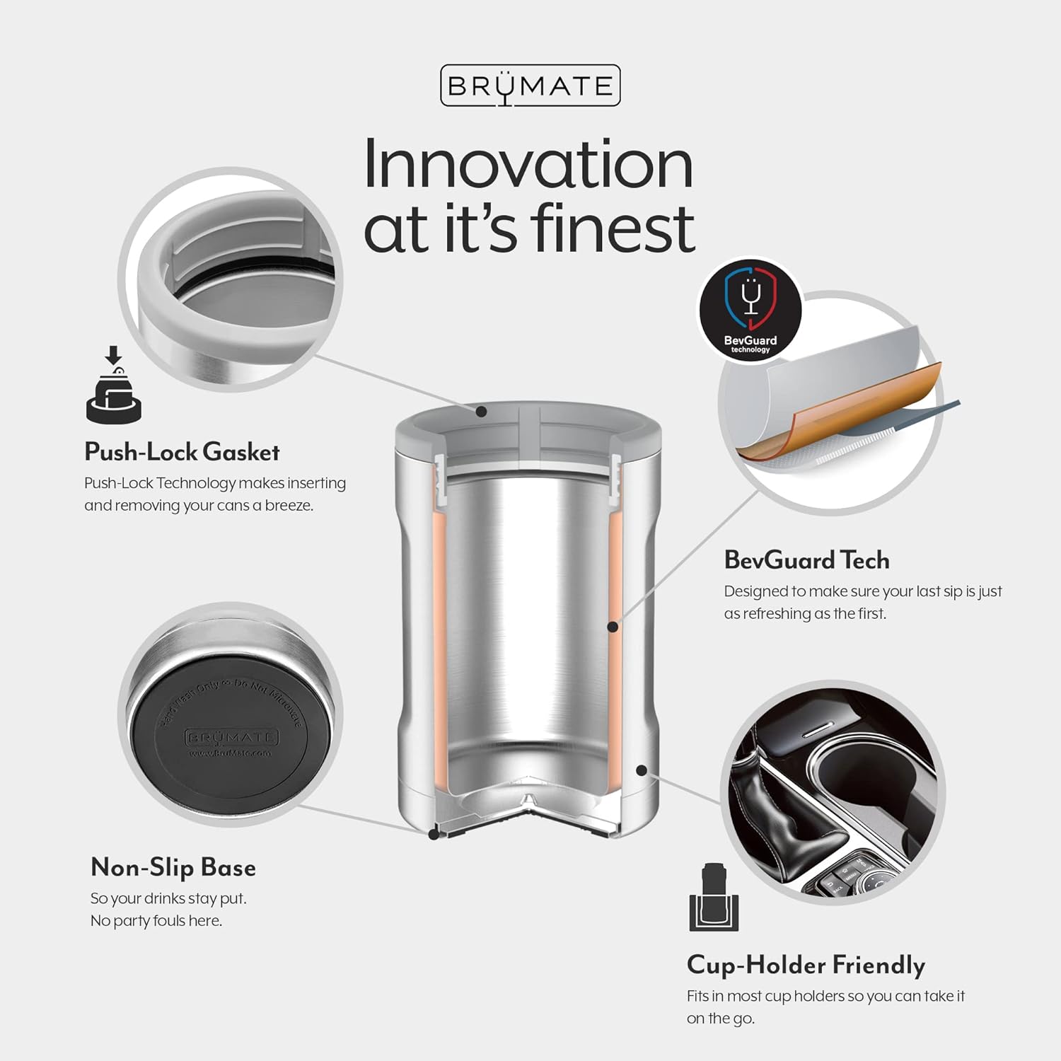 BrüMate Hopsulator Duo – Enfriador de latas 2 en 1 aislado para latas de 12 onzas + vaso 100 % a prueba de fugas con tapa, puede aislarse para