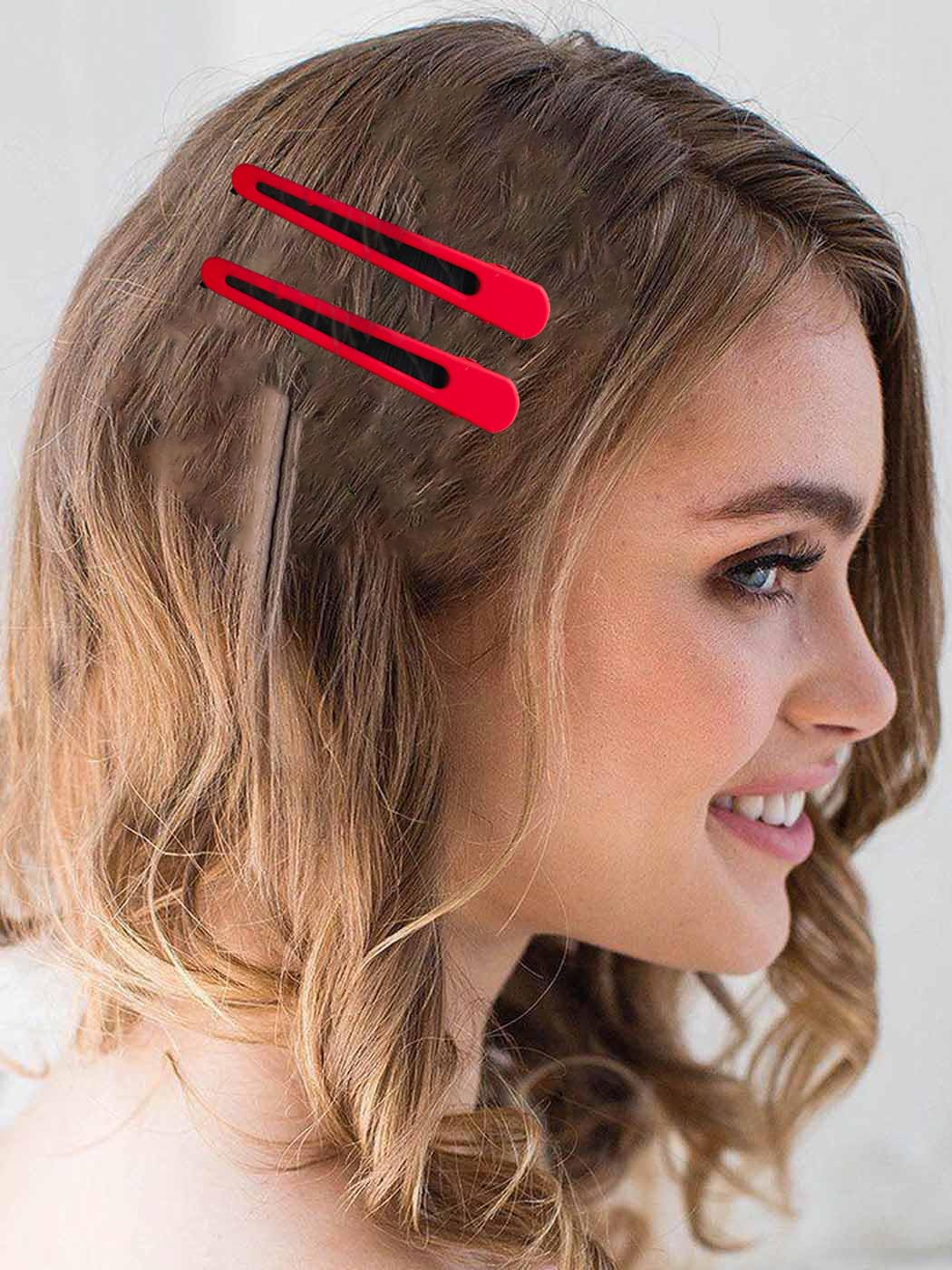 12 pinzas para el pelo de aleación para mujer, pinzas de cocodrilo de metal para damas, accesorios de pelo rojo para fiestas diarias (B)