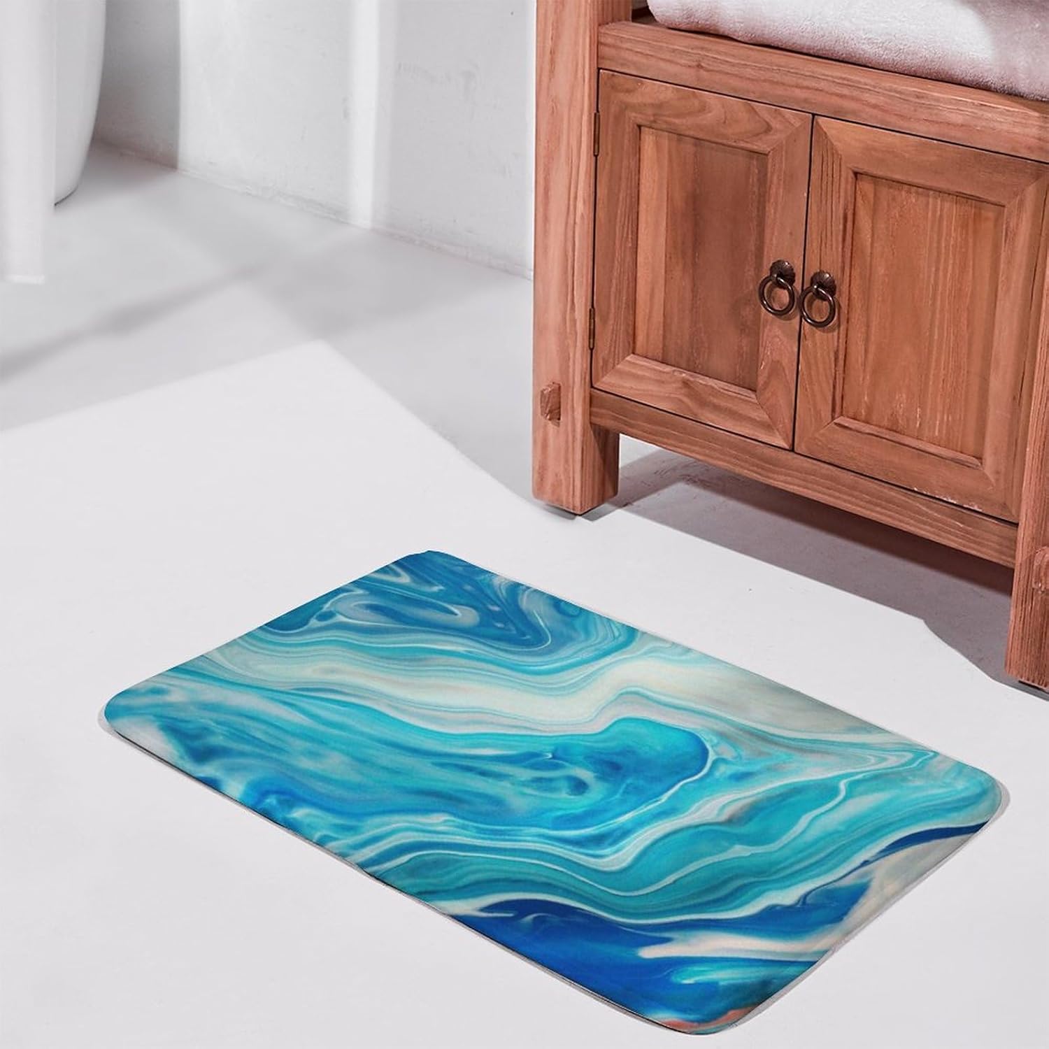 Tapete de baño para baño, súper absorbente, de secado rápido, con parte trasera de goma, antideslizante, de diatomita, 20 x 32 pulgadas