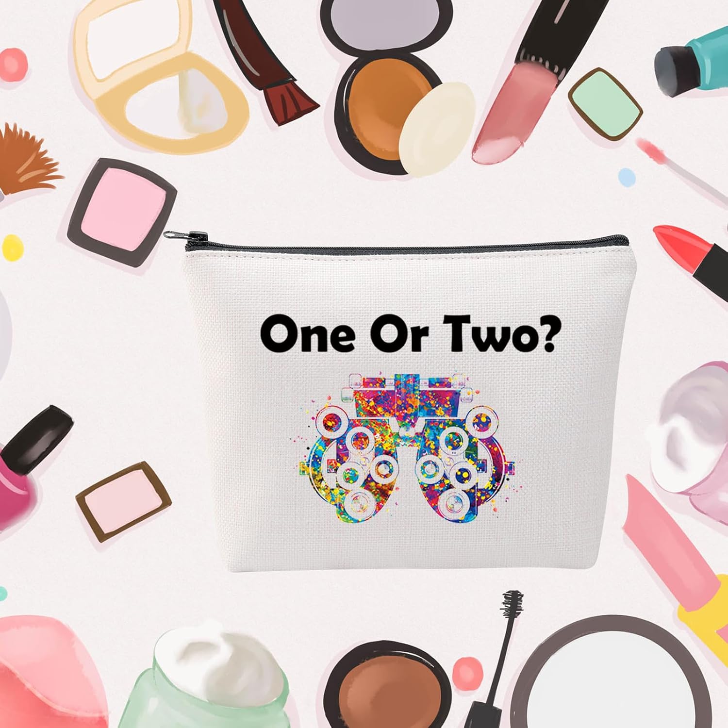 Bolsa de maquillaje de optometría divertida una o dos bolsas de maquillaje Optomentrist regalo oftalmólogo regalo médico ocular, Uno o dos