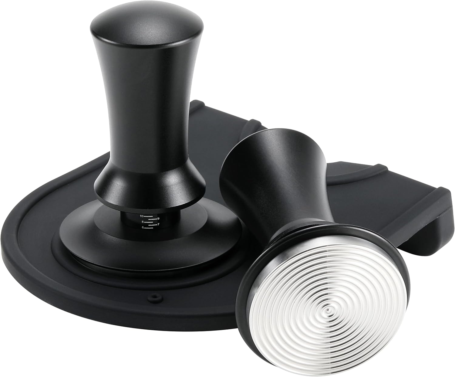 Espresso Tamper – Juego de manipulación de café de 2.283 in, incluye alfombrilla de amortiguación de café, 30 libras calibrada a presión,