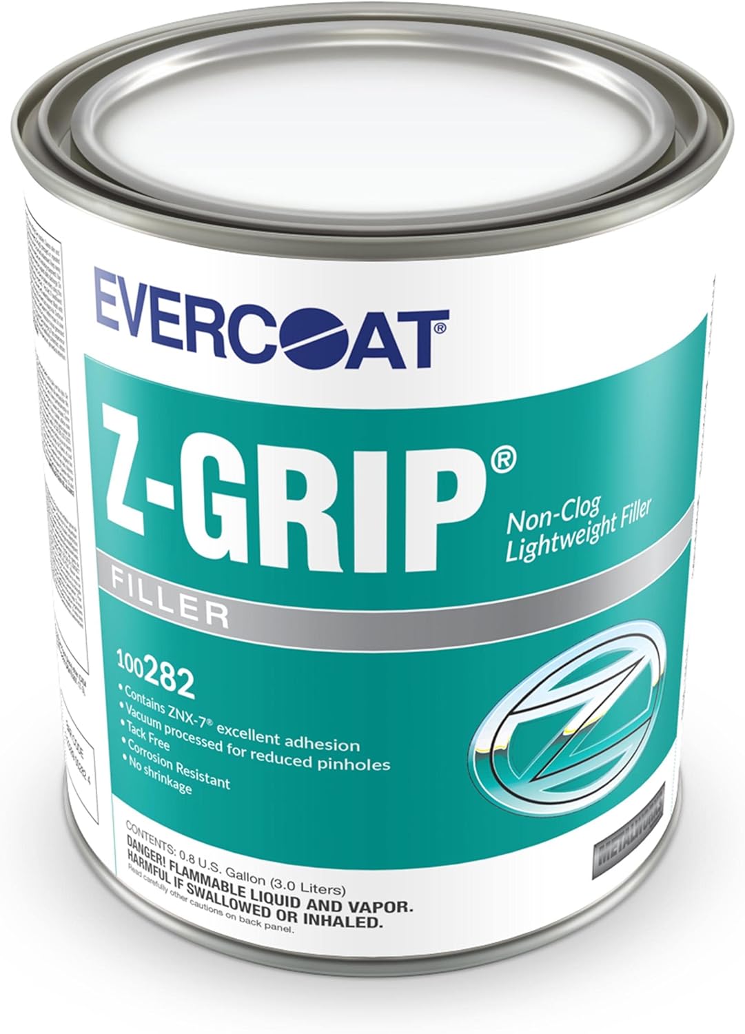 Evercoat 282 Z-Grip relleno liviano sin obstrucción, galón (incluye endurecedor en crema color azul)