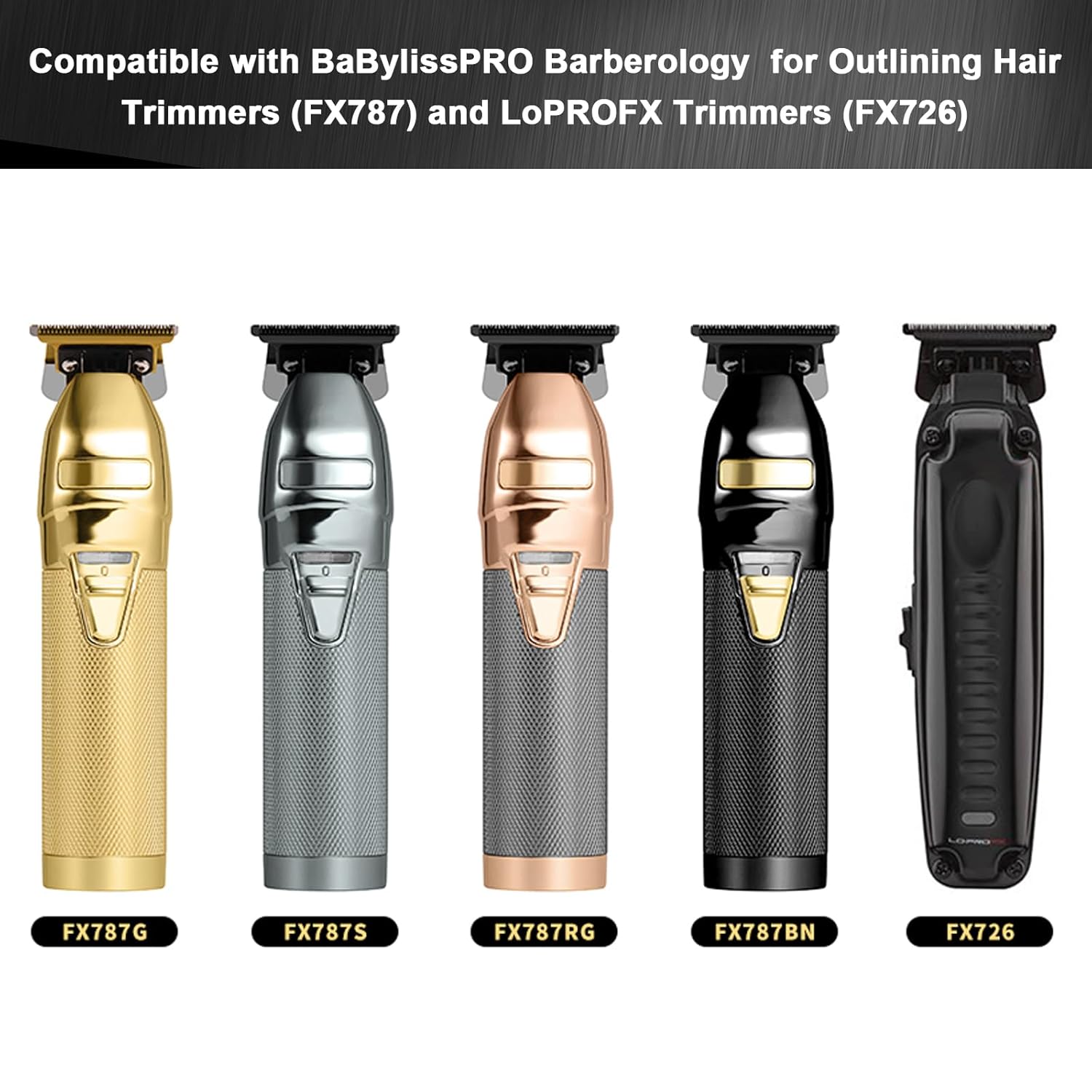 Cuchillas de repuesto DLC compatibles con BaBylissPRO Barberology cuchillas de repuesto para recortadoras de cabello (FX787) y recortadoras LoPROFX
