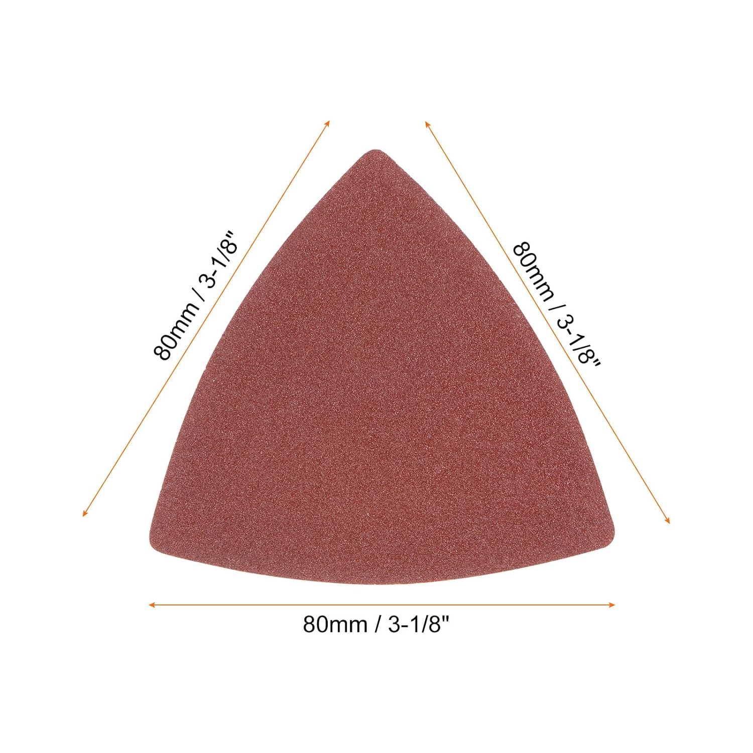 HARFINGTON 100 piezas de lija triangulares de gancho y bucle, 180 granos de 3-18 pulgadas, almohadillas de lijado de óxido de aluminio orbitales