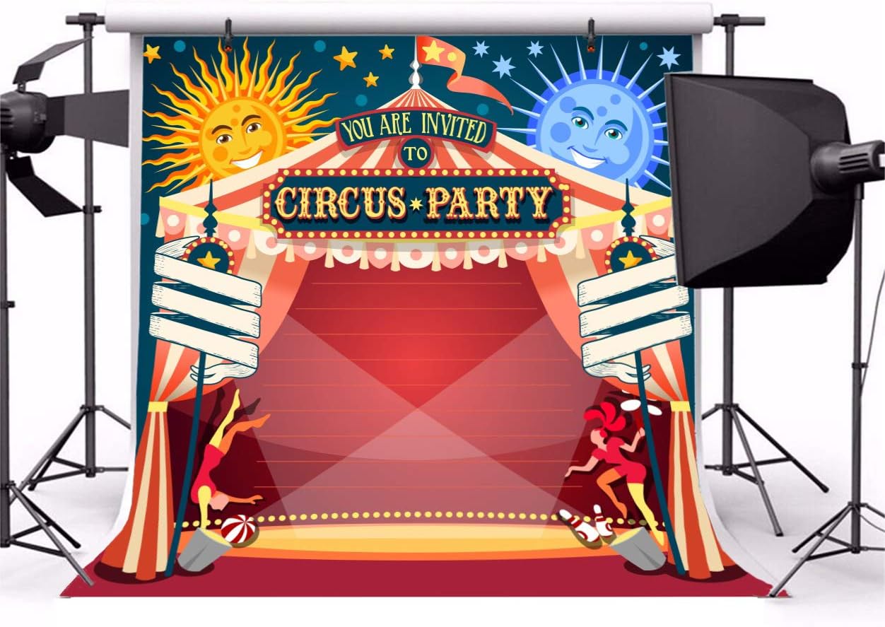 Yeele – Fondo de fiesta de circo para fotografía, Carnaval, Acróbata, Márabe, Foto, Decoración para fiestas, telón de fondo para chico, niña,