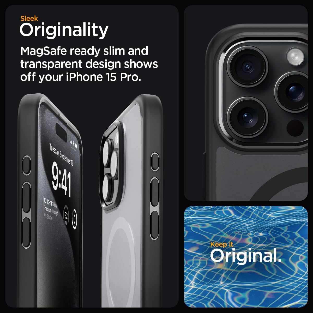 Spigen MagFit – Funda magnética ultra híbrida diseñada para iPhone 15 Pro, compatible con MagSafe Anti-amarilleo Protección de grado militar
