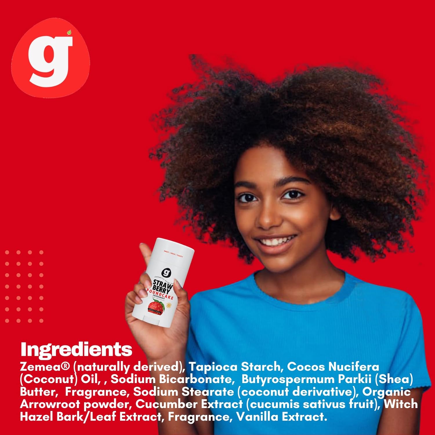 Growing Basics – Desodorante natural para niñas, seguro para niños y adolescentes, hipoalergénico, sin aluminio, protección contra olores las 24