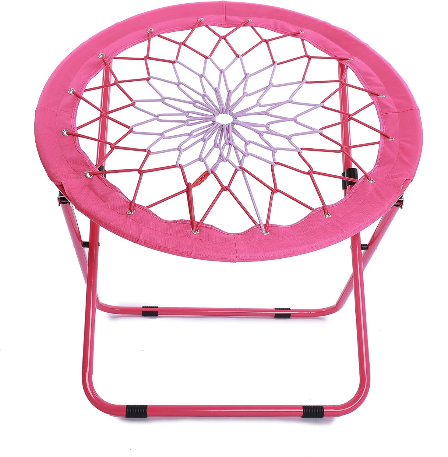 Silla elástica portátil plegable, silla de plato, silla de juego Bunjo para exteriores e interiores y campamento y barbacoa (rosa)