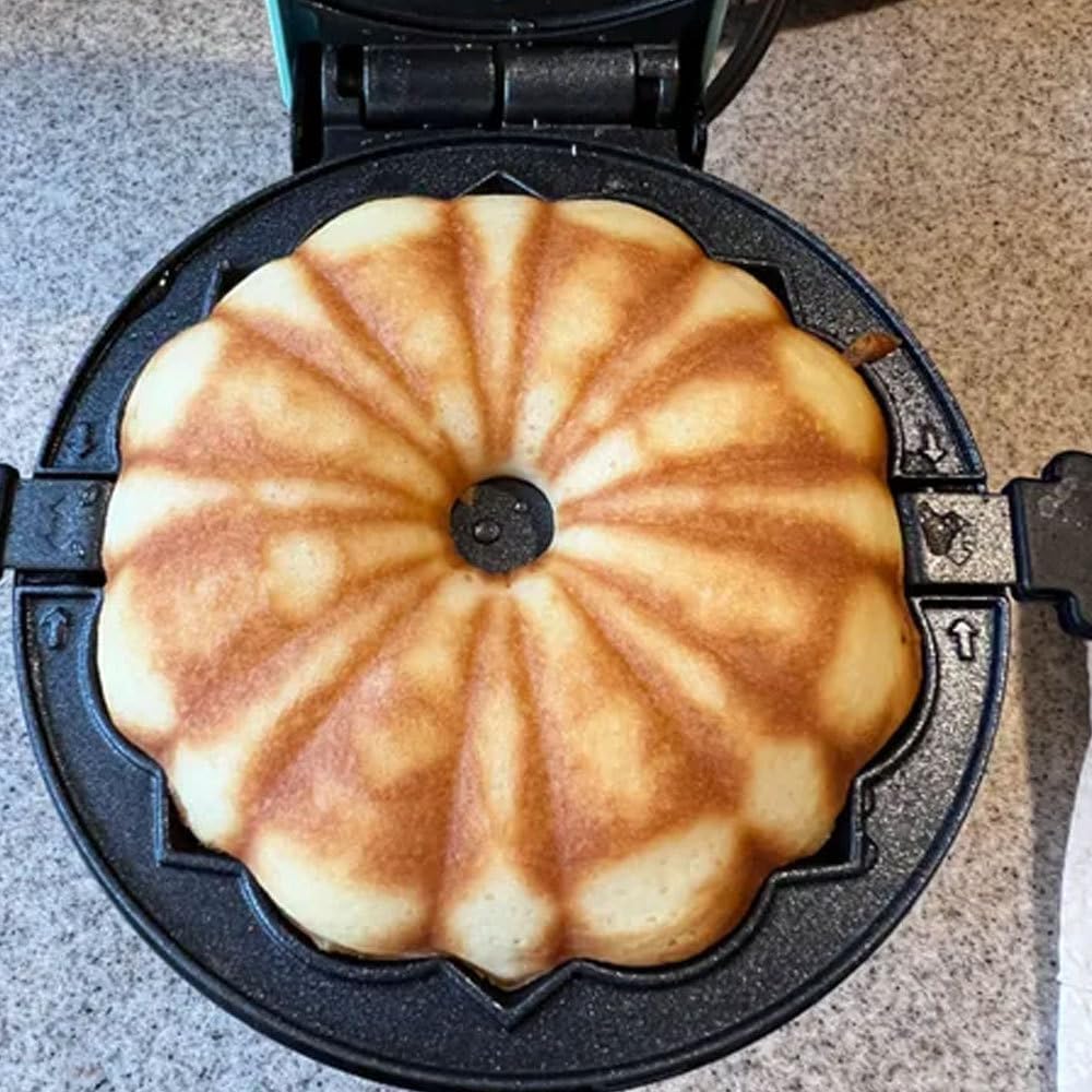 Mini Bundt – Máquina para hacer pasteles de lava, tostadora, máquina de pastel de lava giratoria eléctrica de 350 W para pastel de chocolate, pastel