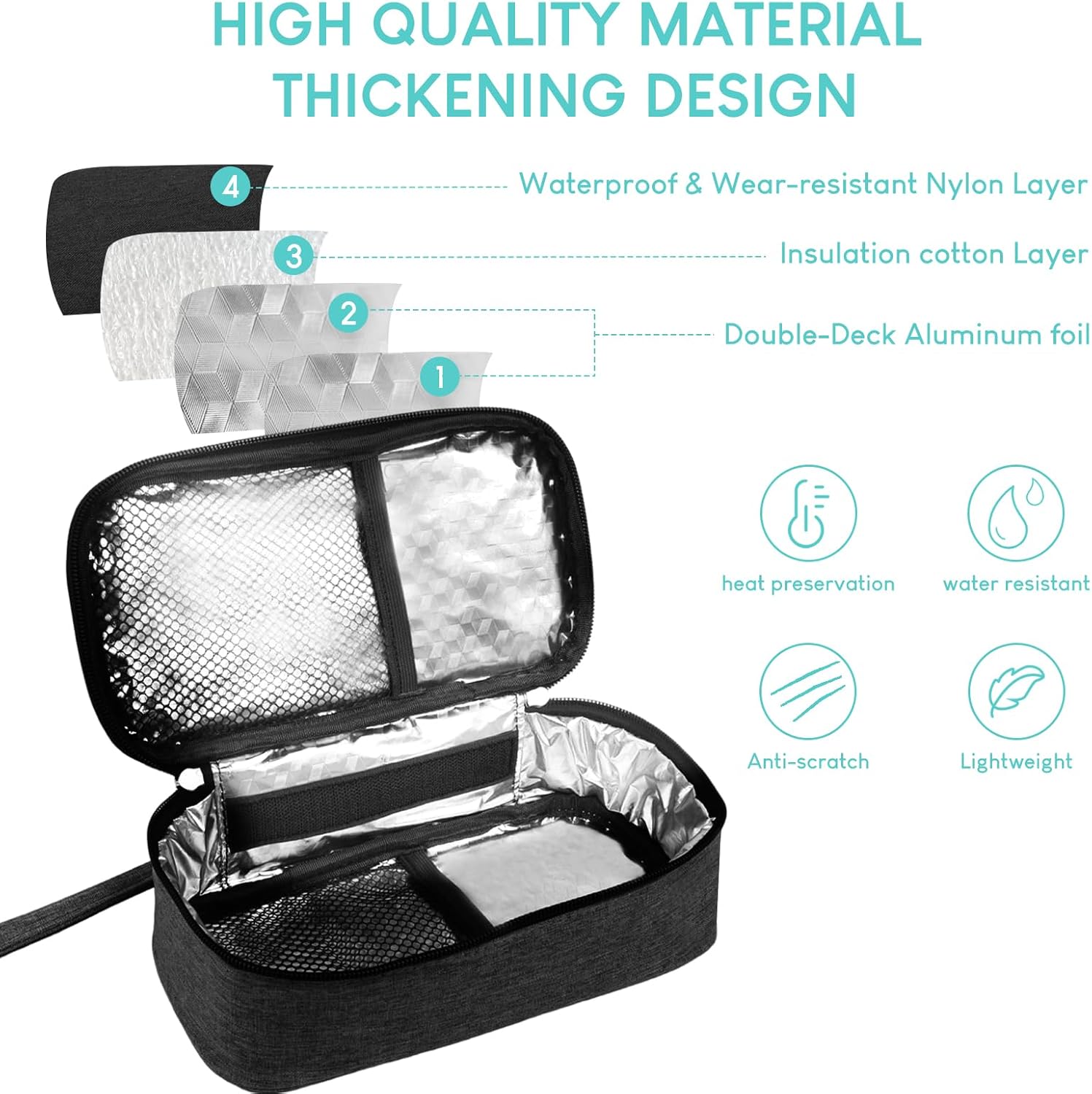 Vcspenkr Bolsa de viaje para enfriar insulina, bolsa de transporte para medicamentos diabéticos con 2 paquetes de hielo de 7.05 oz, organizador