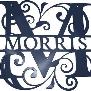 Monograma personalizado de letra dividida – 13 opciones de color – Letrero de acero personalizado con monograma – Placa de reliquia familiar – Monograma personalizado de letra dividida – 13 opciones de color – Letrero de acero personalizado con monograma – Placa de reliquia familiar –