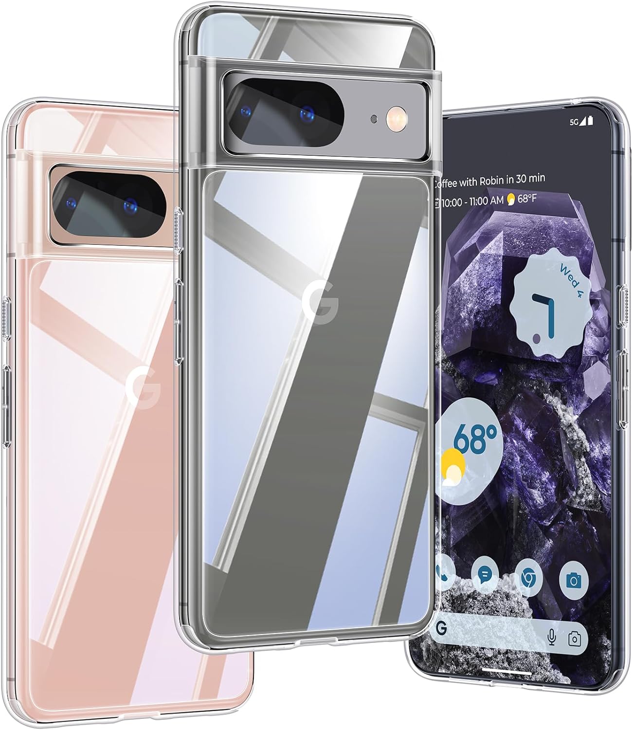 Humixx Funda ultratransparente para Google Pixel 8 (2023)  Transparente Máxima protección contra caídas acabado no amarillento Agarre mejorado y
