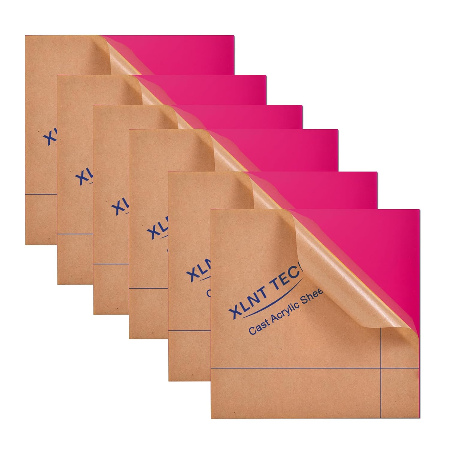 6 láminas de plástico acrílico fundido rosa (no transparente) de 8 x 8 pulgadas (0.118 pulgadas de grosor), para letreros, proyectos de bricolaje.