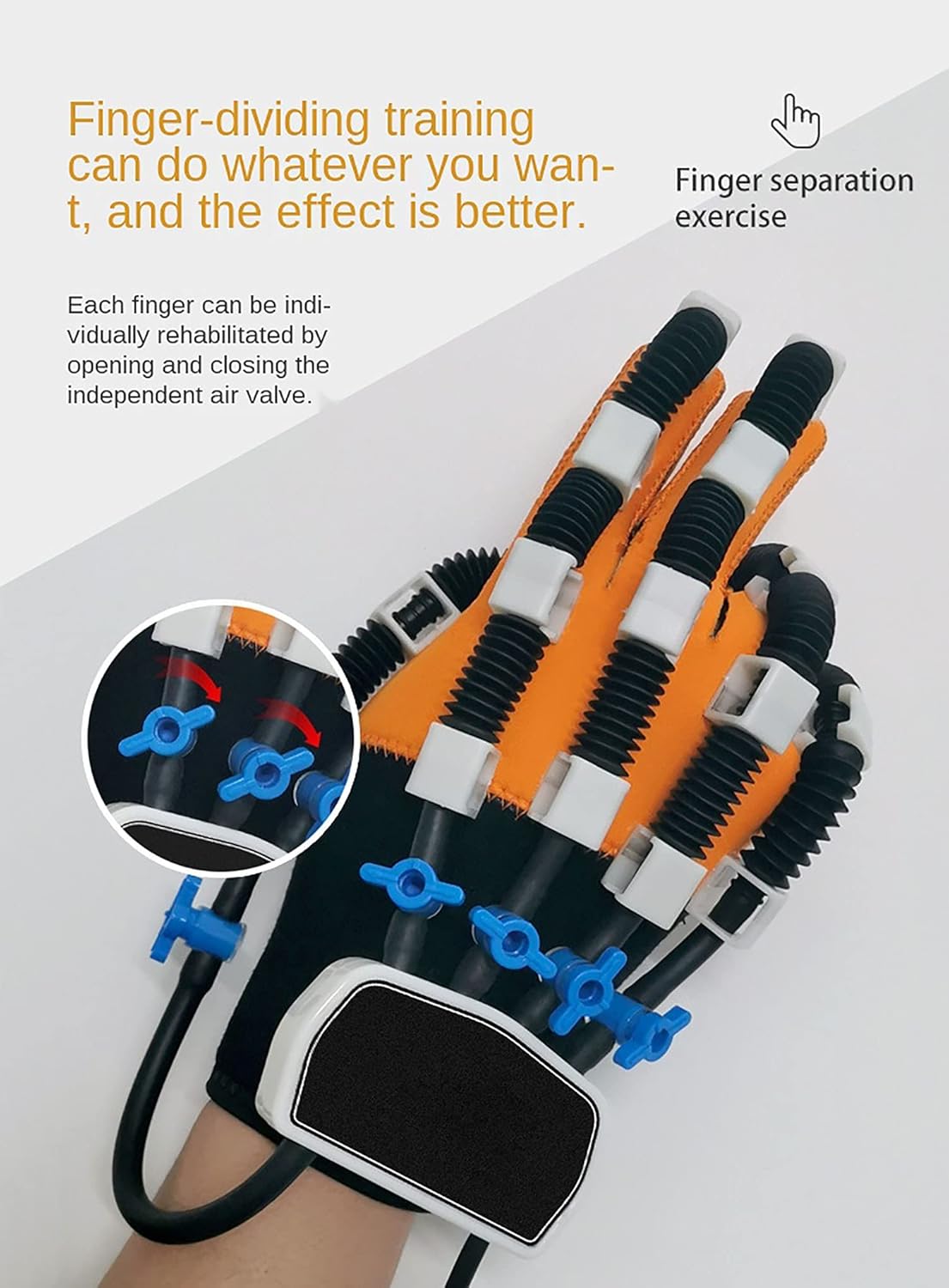 Guantes de robot de rehabilitación, guantes de dedo para pacientes con hemiplejia de accidente cerebrovascular, protector de soporte alisador,