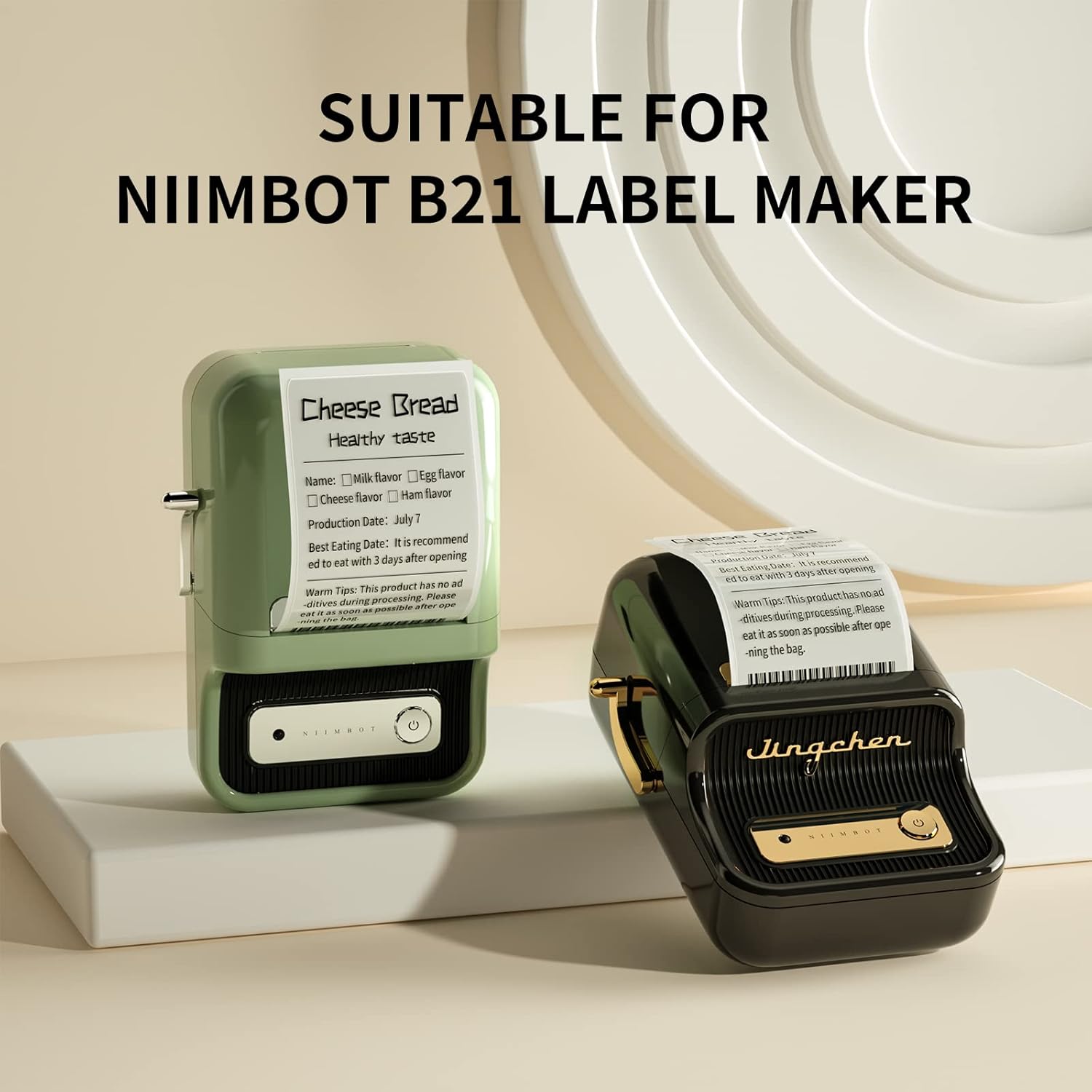 NIIMBOT Cinta para etiquetar, 1.57 x 2.36 pulgadas (1.575 x 2.362 in) impermeable, papel adhesivo de repuesto con autoadhesivo para B1B21B3S, 1