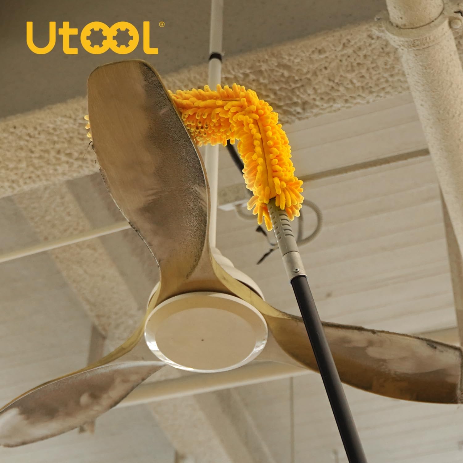 UTOOL Poste de extensión telescópico de 12 pies para pintura, limpieza de automóviles, lavado de ventanas, polvo de ventilador de techo, poste