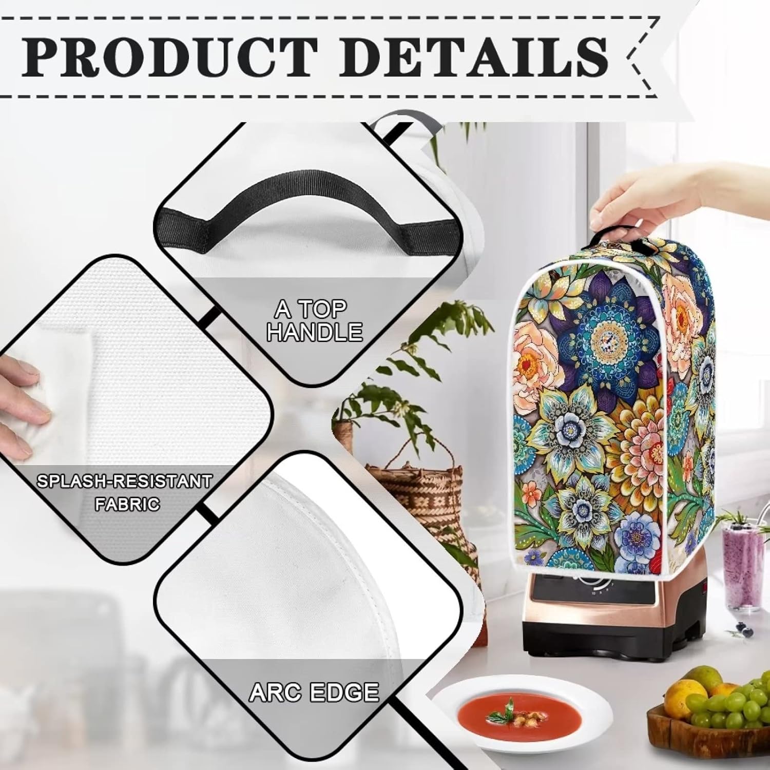 Fundas para licuadora, cubierta a prueba de polvo para electrodomésticos de cocina, con asa, lavable, universal, para procesador de alimentos,