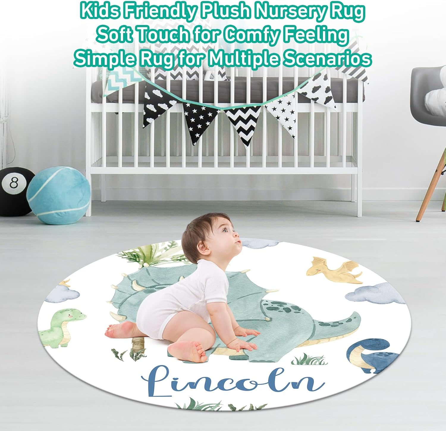 Juego de ropa de cama personalizado para cuna juegos de cuna de bebé con temática de dinosaurios de 5 piezas para niño con nombre personalizado,