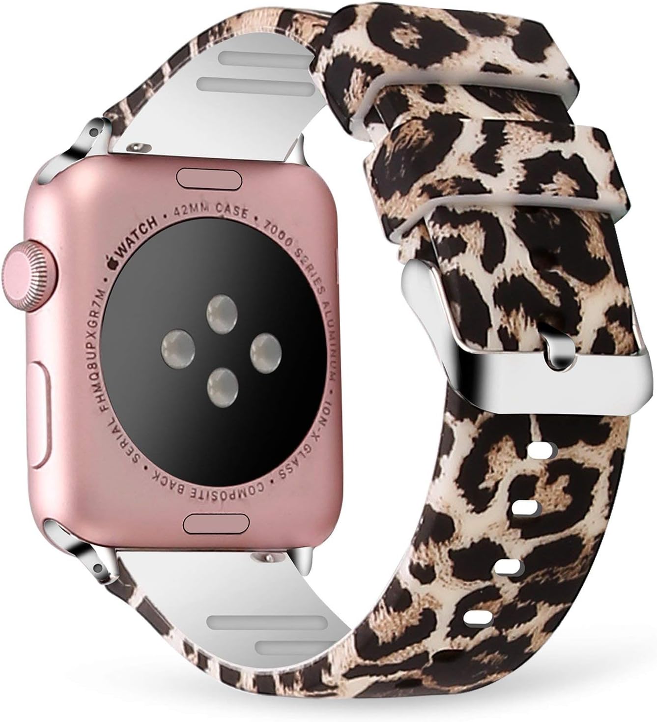 Correa de reloj de silicona compatible con Apple Watch Band de 1.496 in 1.575 in 1.614 in 1.654 in 1.732 in 1.772 in 1.929 in, correas deportivas de