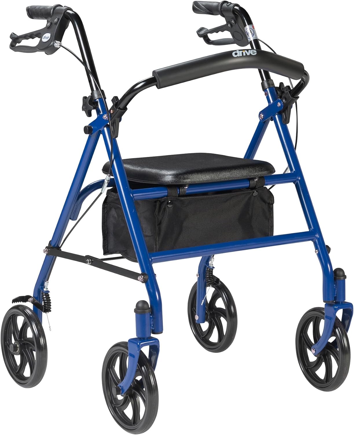 Unidad médica, andador de cuatro ruedas con doble apoyo posterior extraíble, 10257BL-1, Azul, 1, 1